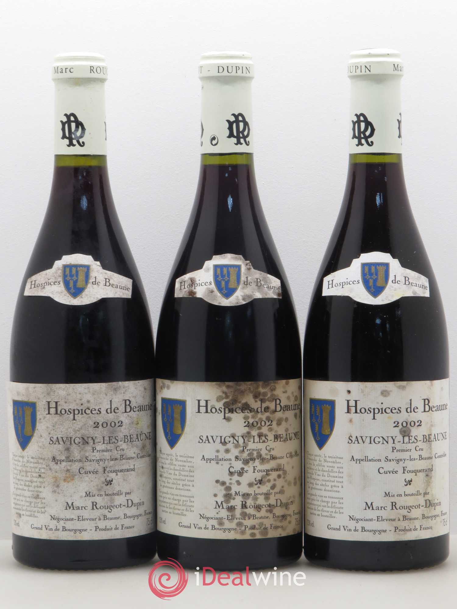 Savigny-lès-Beaune 1er Cru Cuvee Fouquerand Hospices de Beaune Marc Rougeot 2002 - Lot de 3 bouteilles - 0