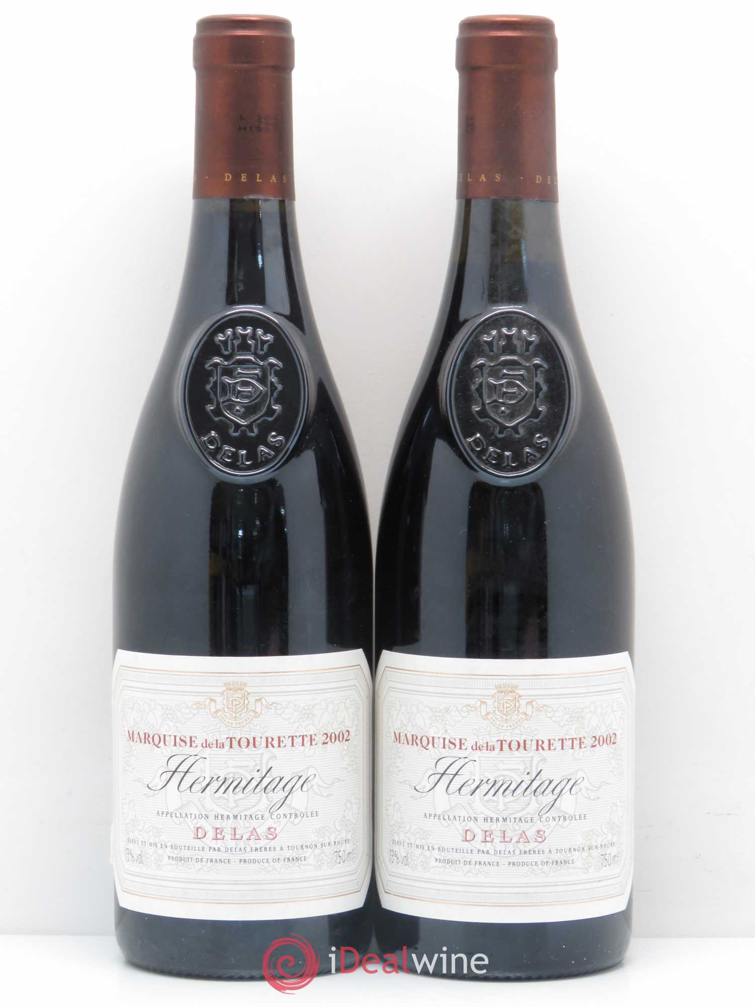 Hermitage Marquise de la Tourette Delas Frères 2002 - Lot de 2 bouteilles - 0