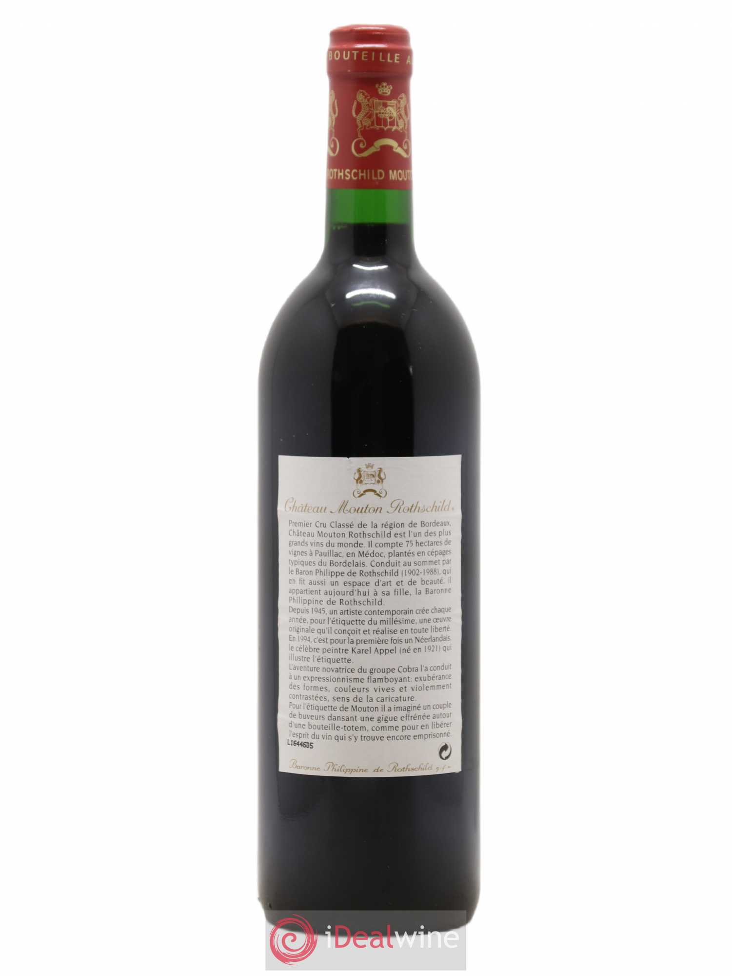 Château Mouton Rothschild 1er Grand Cru Classé 1994 - Lot de 1 bouteille - 1