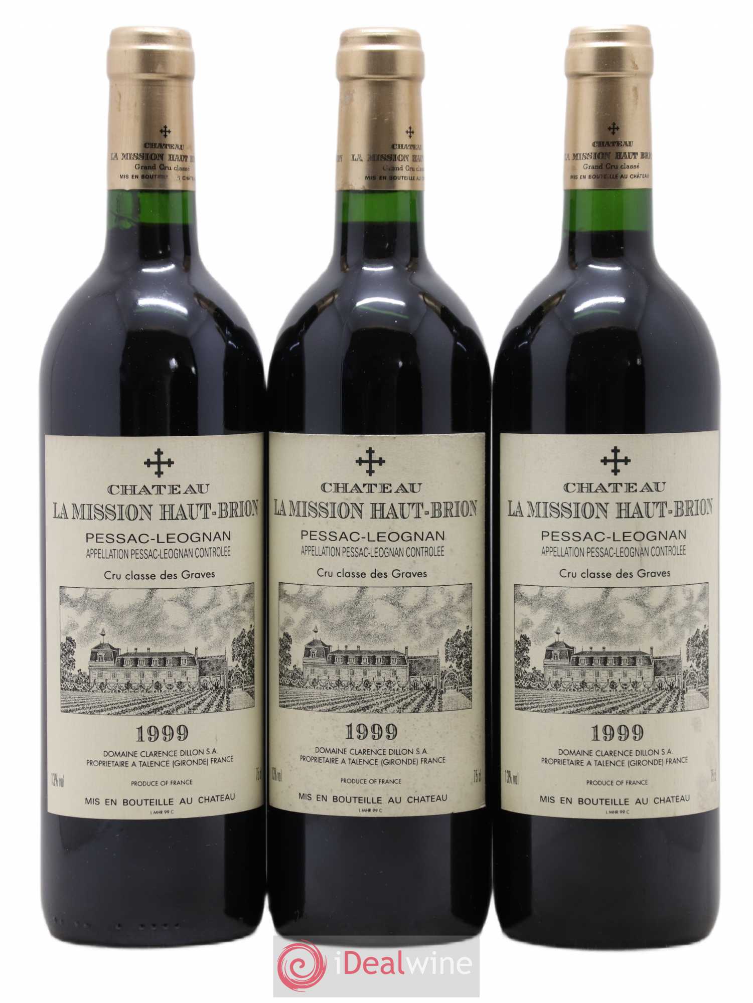 Château la Mission Haut-Brion Cru Classé de Graves 1999 - Lot de 3 bouteilles - 0