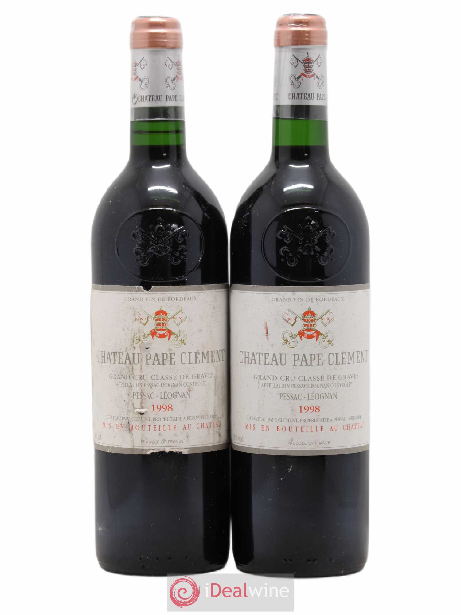 Château Pape Clément Cru Classé de Graves 1998 - Lot de 2 bouteilles - 0