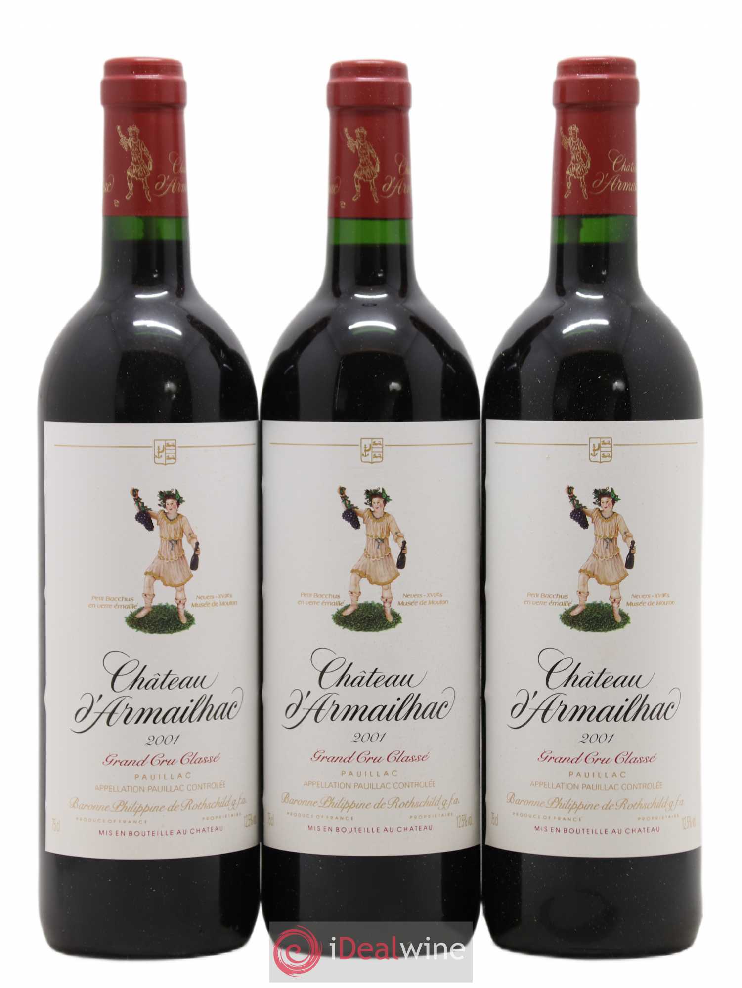 Château d' Armailhac - Mouton Baron(ne) Philippe 5ème Grand Cru Classé 2001 - Lot de 12 bouteilles - 1