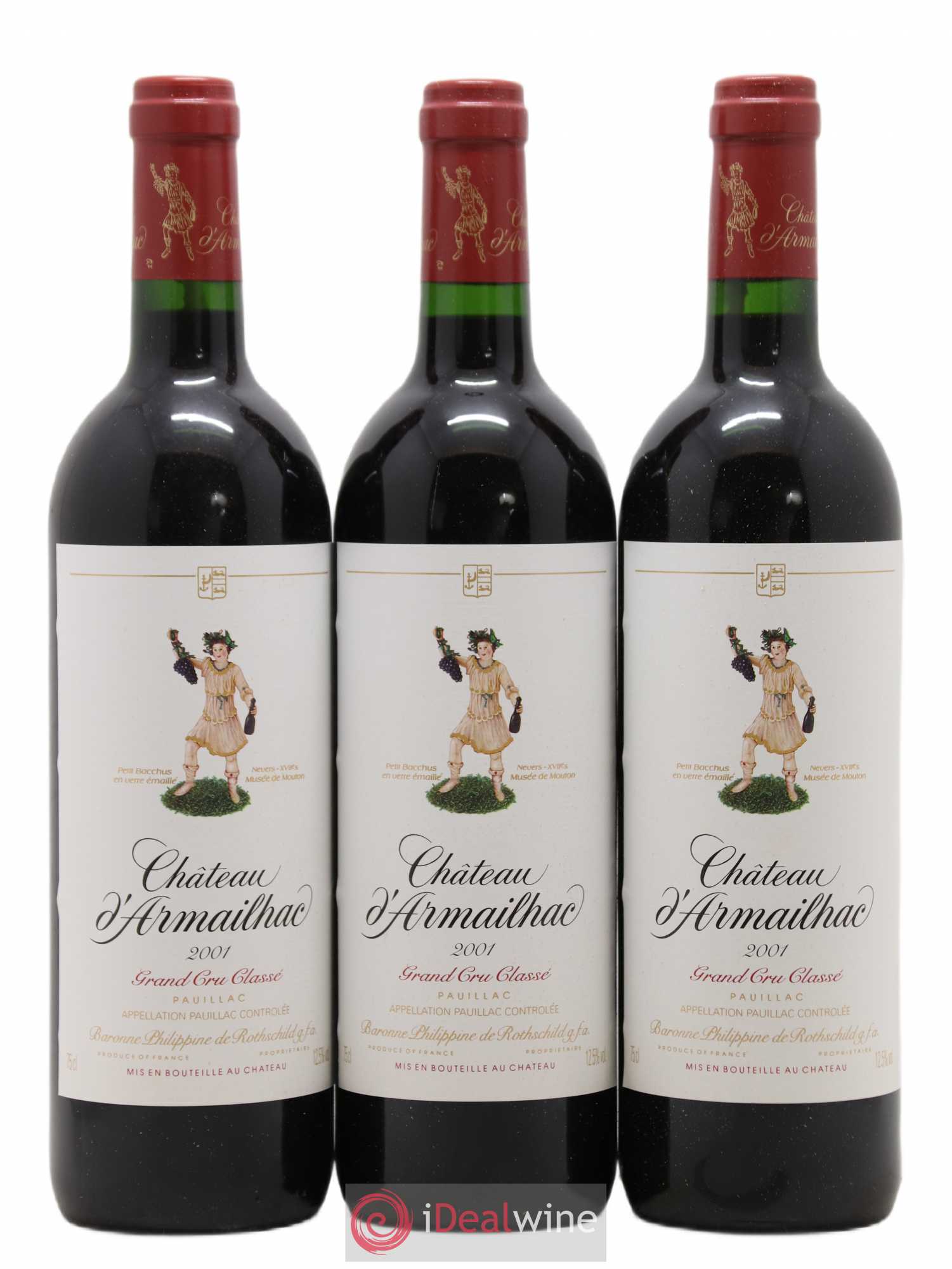 Château d' Armailhac - Mouton Baron(ne) Philippe 5ème Grand Cru Classé 2001 - Lot de 12 bouteilles - 2