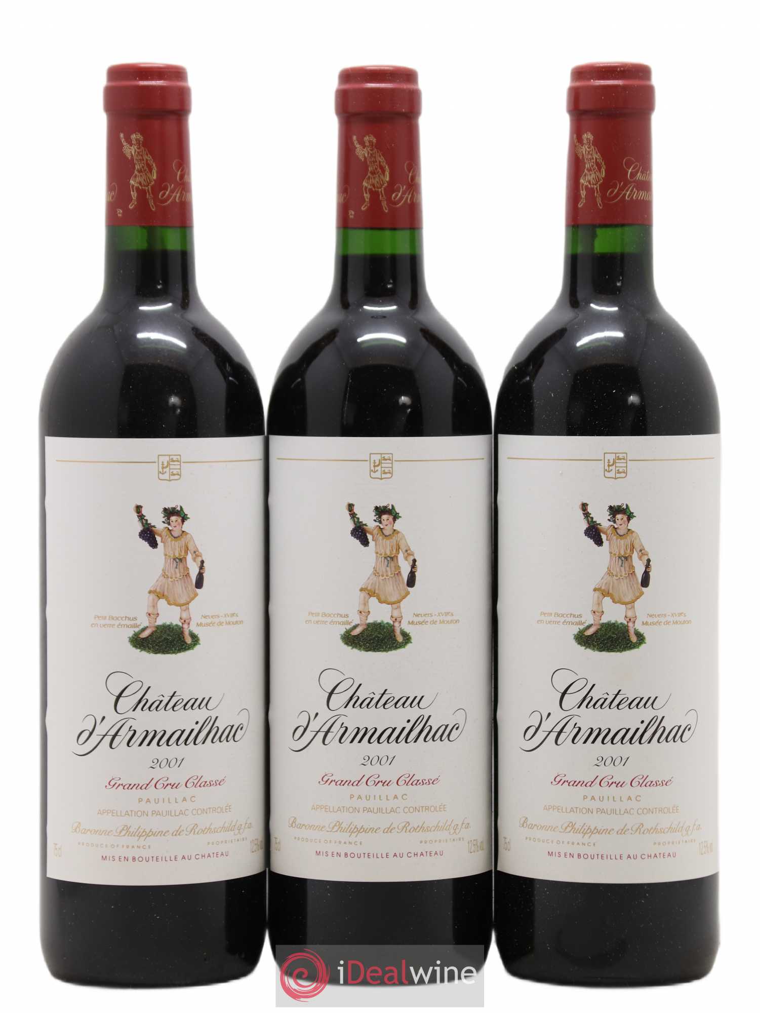 Château d' Armailhac - Mouton Baron(ne) Philippe 5ème Grand Cru Classé 2001 - Lot de 12 bouteilles - 3