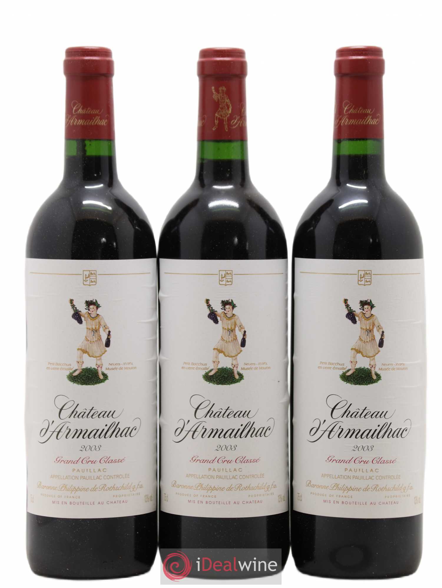 Château d' Armailhac - Mouton Baron(ne) Philippe 5ème Grand Cru Classé 2003 - Lot de 12 bouteilles - 1