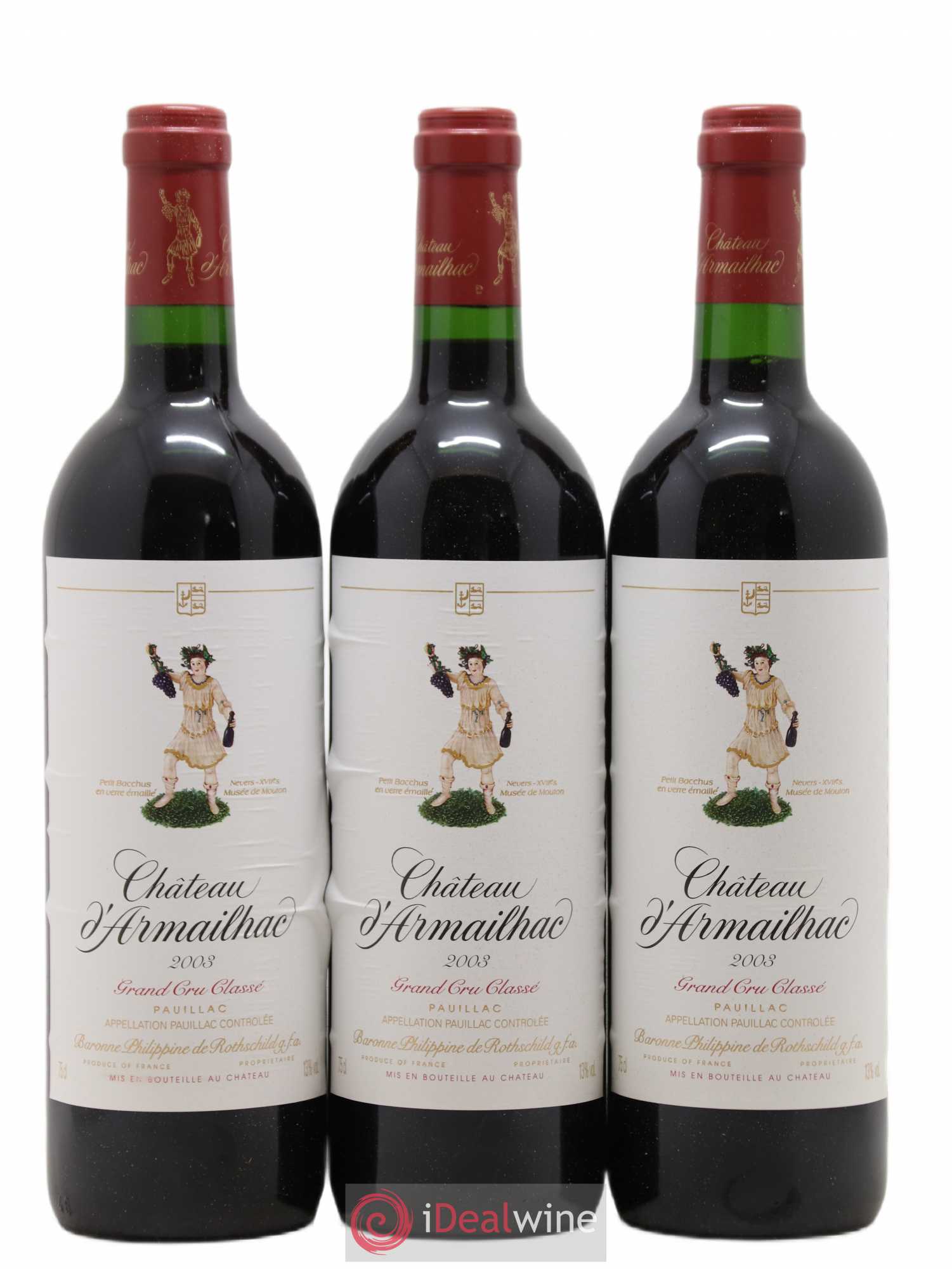 Château d' Armailhac - Mouton Baron(ne) Philippe 5ème Grand Cru Classé 2003 - Lot de 12 bouteilles - 3