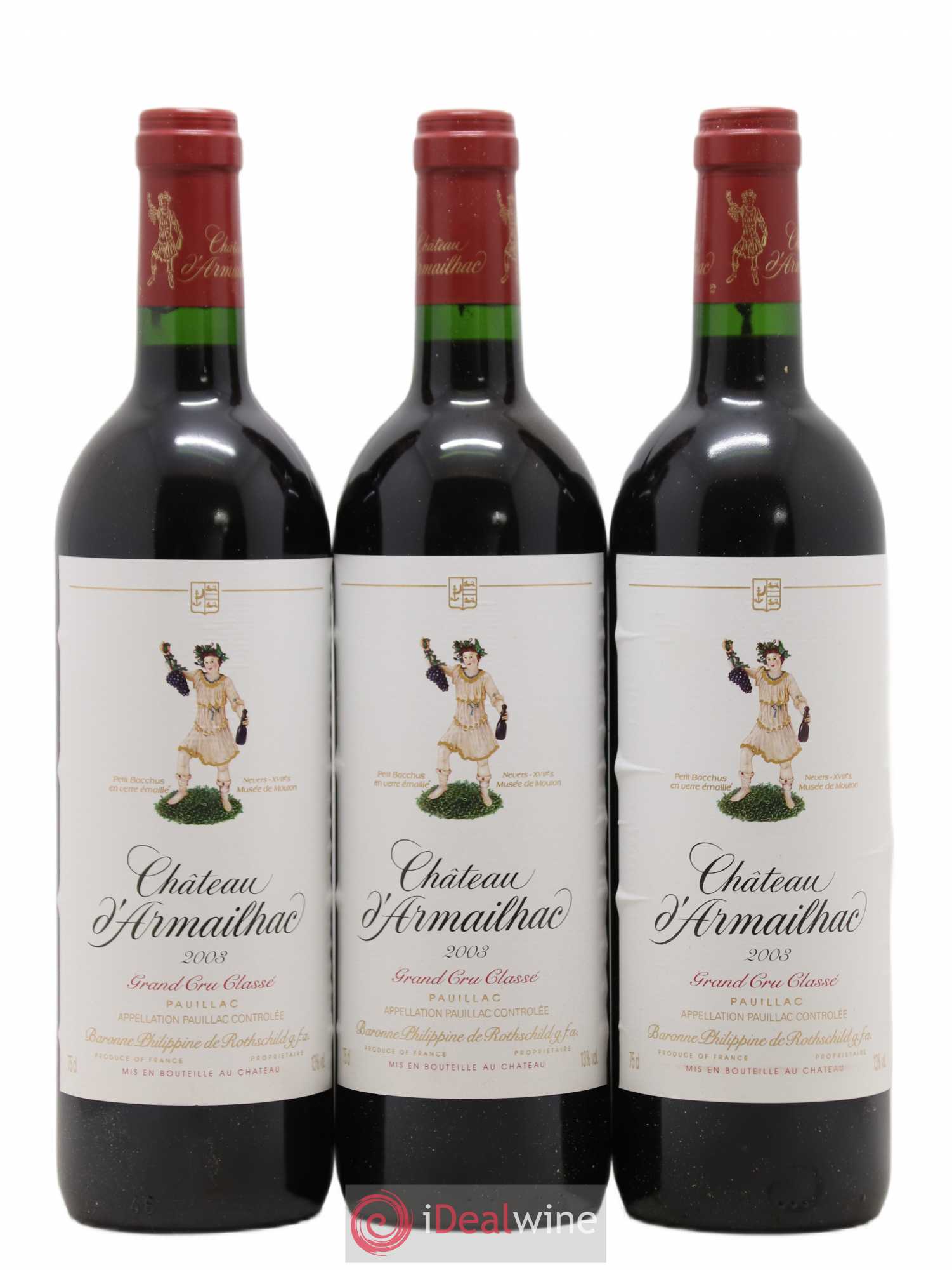 Château d' Armailhac - Mouton Baron(ne) Philippe 5ème Grand Cru Classé 2003 - Lot de 12 bouteilles - 4