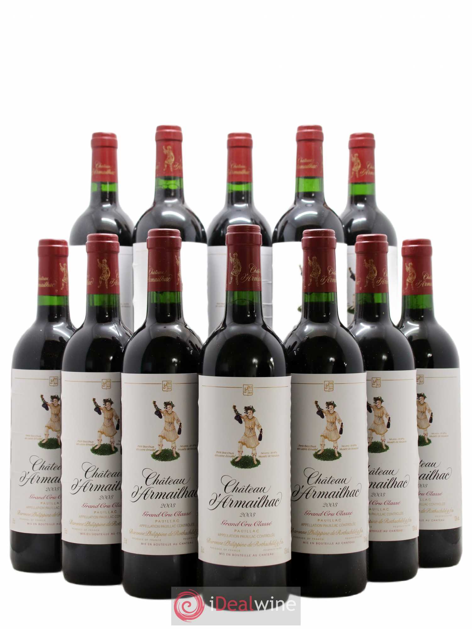 Château d' Armailhac - Mouton Baron(ne) Philippe 5ème Grand Cru Classé 2003 - Lot de 12 bouteilles - 0