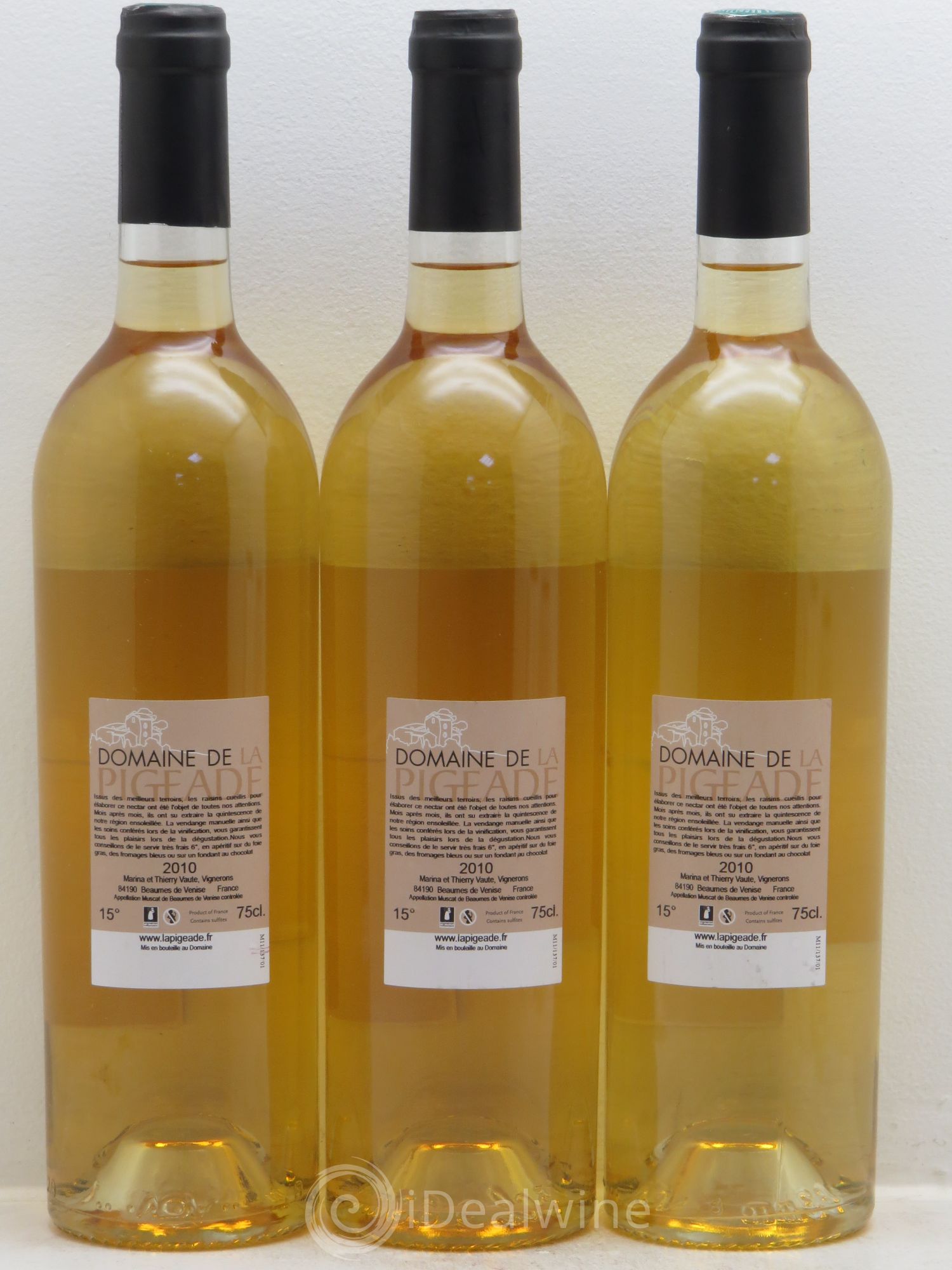Muscat Beaume de Venise Domaine de la Pigeade 2010 - Lotto di 3 bottiglie - 1
