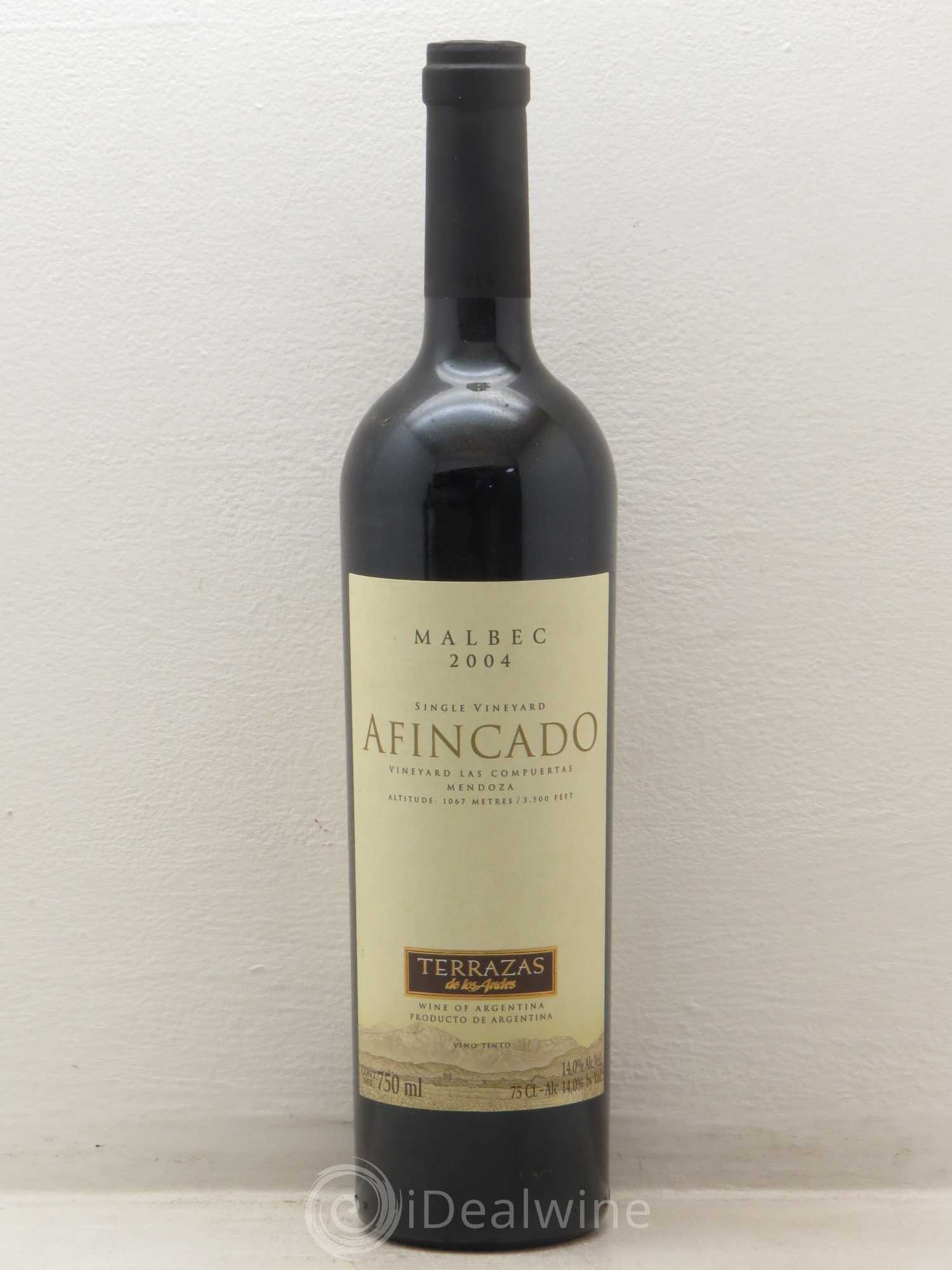 Mendoza Terrazas de los andes Afincado - Malbec 2004 - Posten von 1 Flasche - 0
