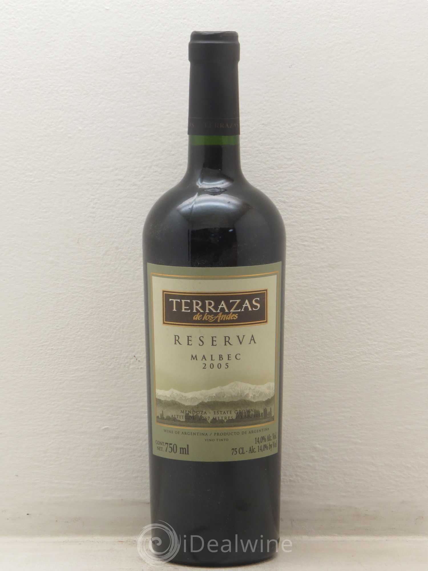 Mendoza Terrazas de los andes - reserva - Malbec 2005 - Posten von 1 Flasche - 0