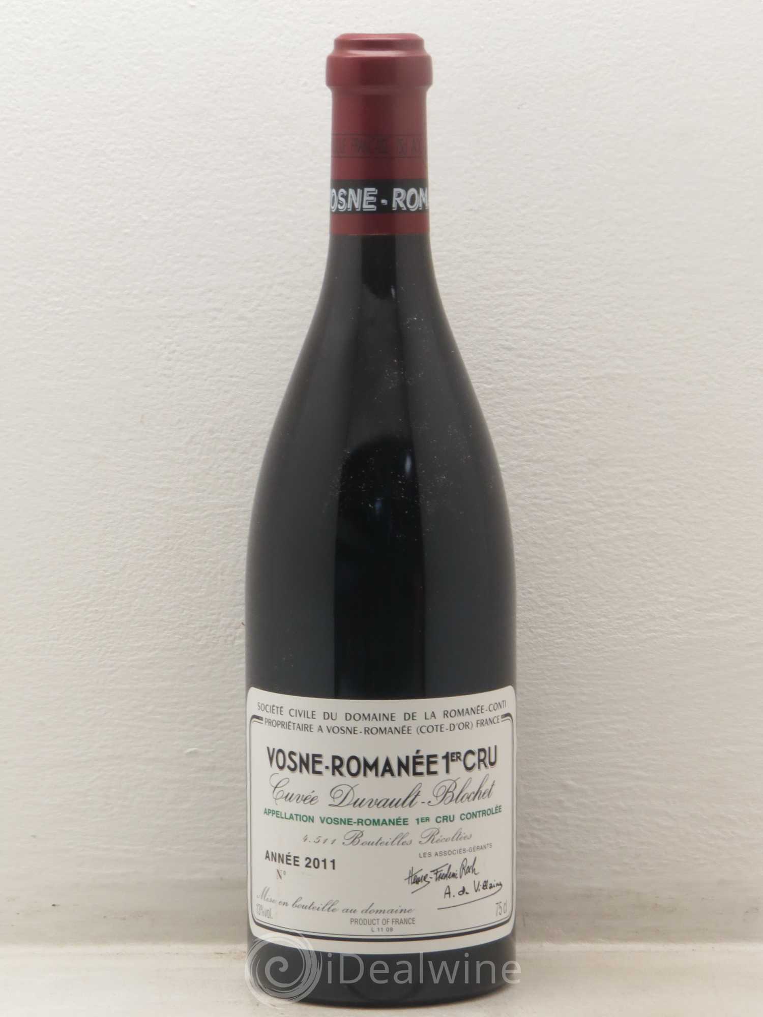 Vosne-Romanée 1er Cru Cuvée Duvault Blochet Domaine de la Romanée-Conti 2011 - Lot de 1 bouteille - 0