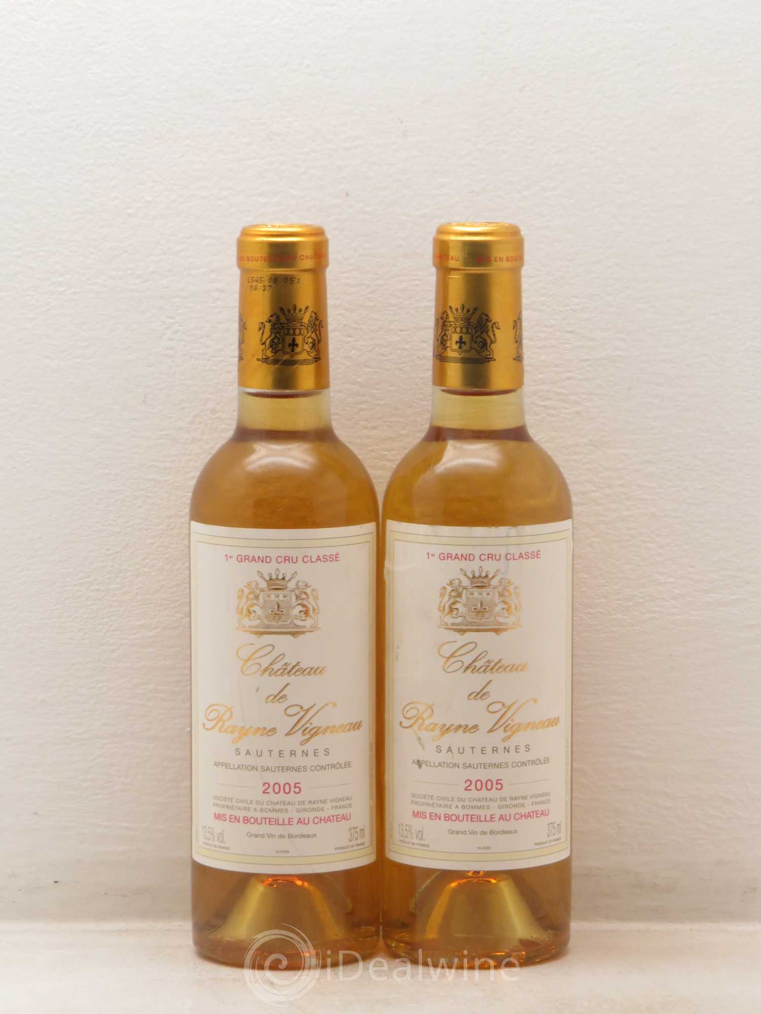 Château de Rayne Vigneau 1er Grand Cru Classé 2005 - Posten von 2 Demi-Flaschen - 0