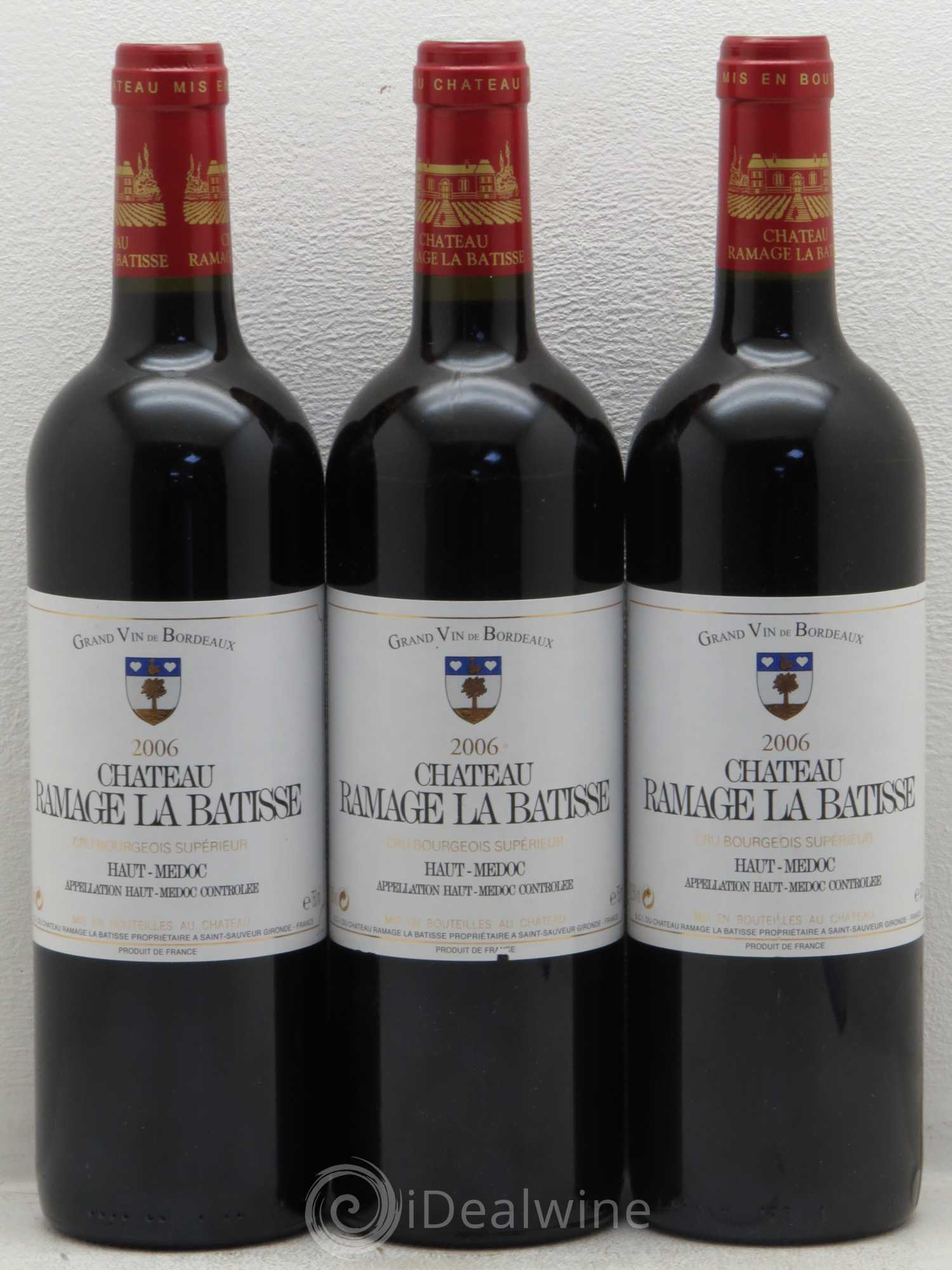 Château Ramage la Bâtisse Cru Bourgeois 2006 - Lot de 3 bouteilles - 0