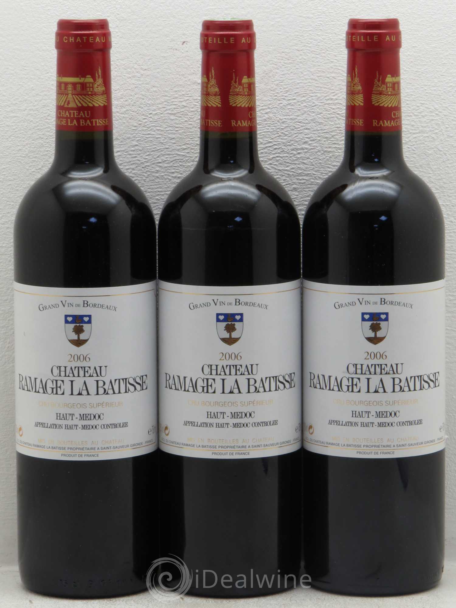 Château Ramage la Bâtisse Cru Bourgeois (senza prezzo di riserva) 2006 - Lotto di 3 bottiglie - 0