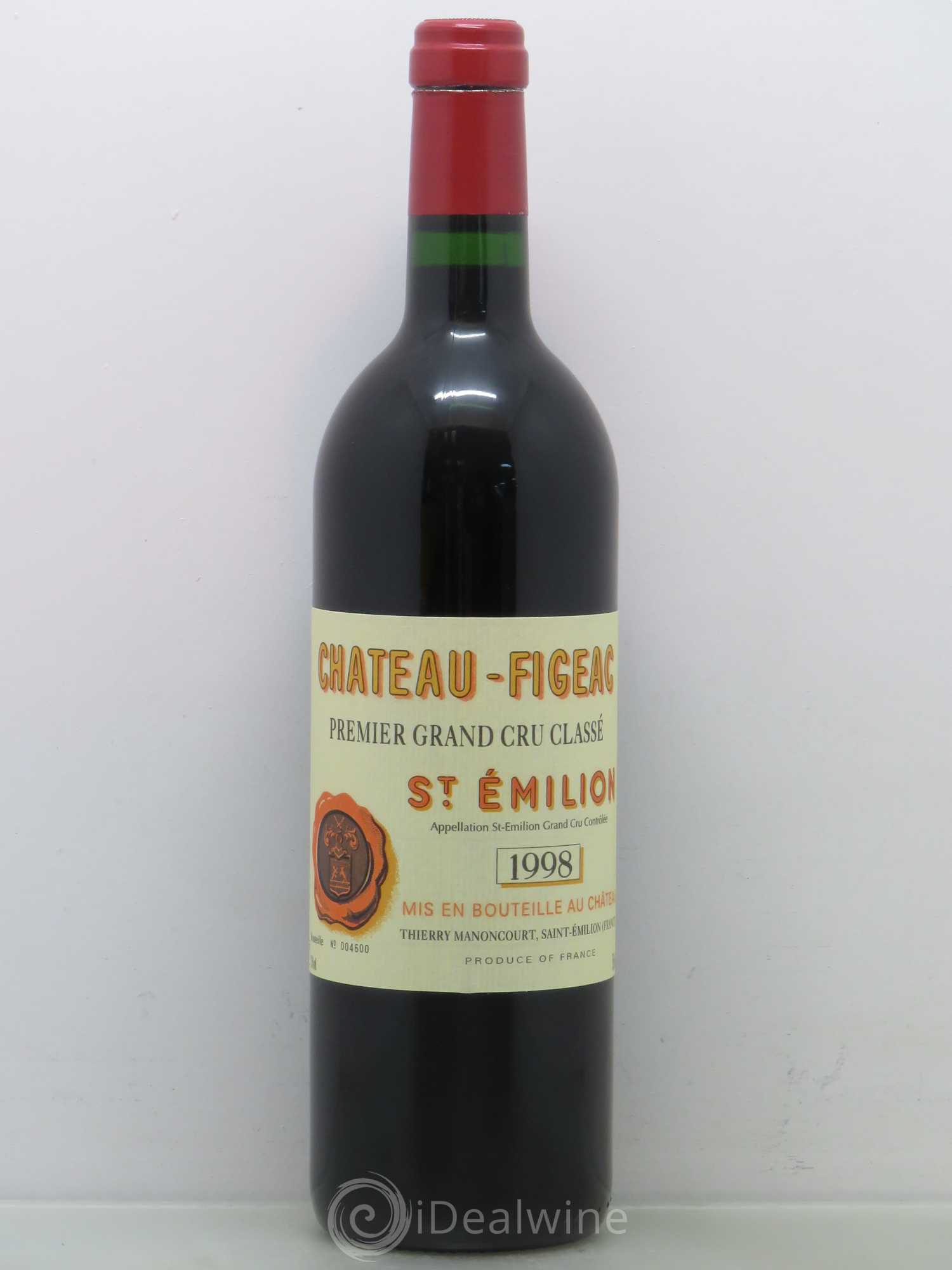 Château Figeac 1er Grand Cru Classé A 1998 - Lot de 1 bouteille - 0
