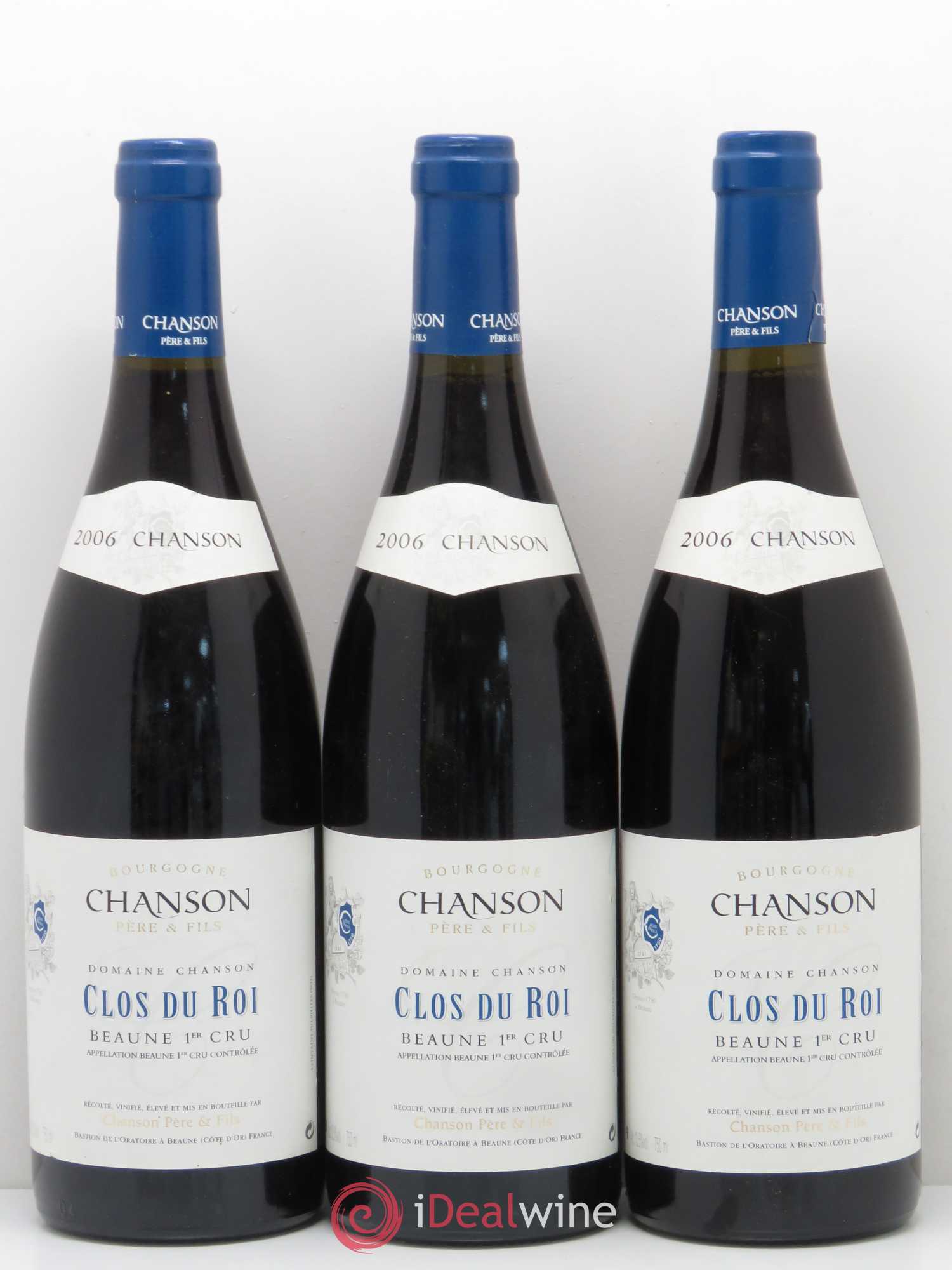 Beaune 1er Cru Clos du Roi Domaine Chanson Pere Et Fils 2006 - Posten von 3 Flaschen - 0