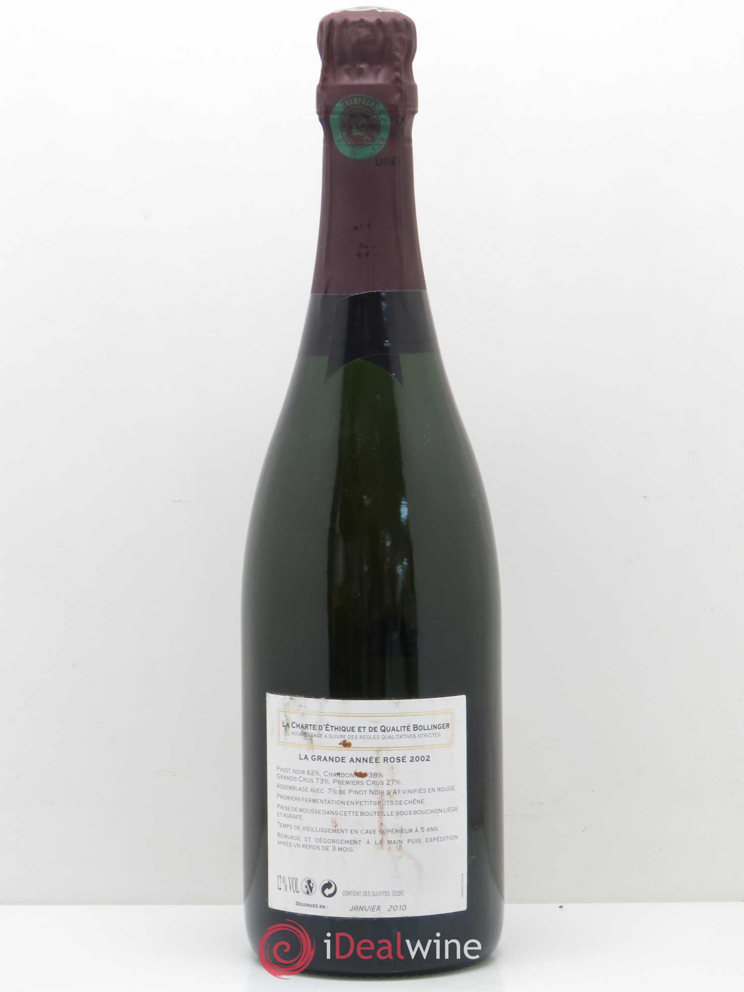 La Grande Année Brut Bollinger 2002 - Lot de 1 bouteille - 1