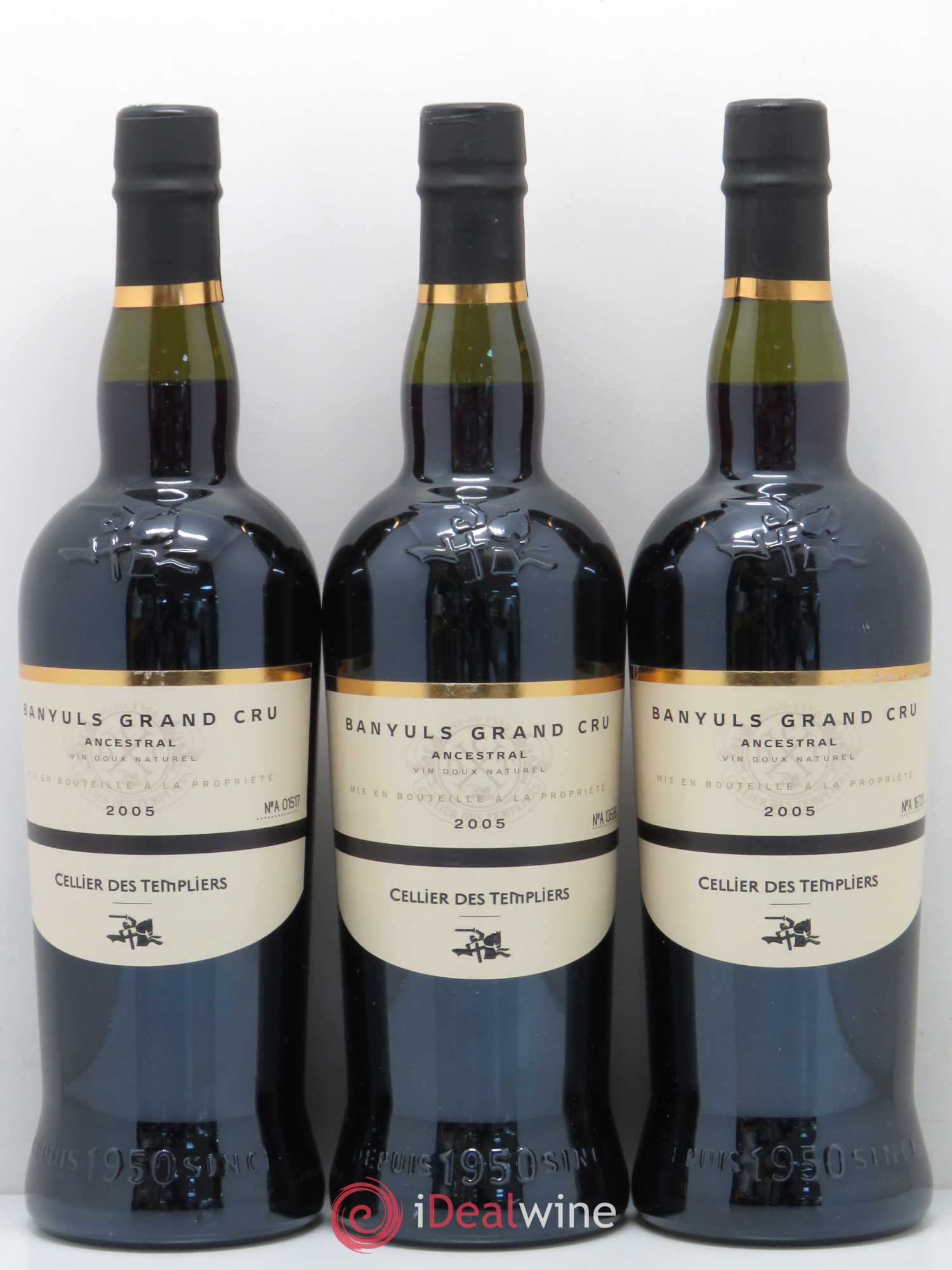 Banyuls Grand Cru Ancestral Cellier des Templiers 2005 - Posten von 3 Flaschen - 0