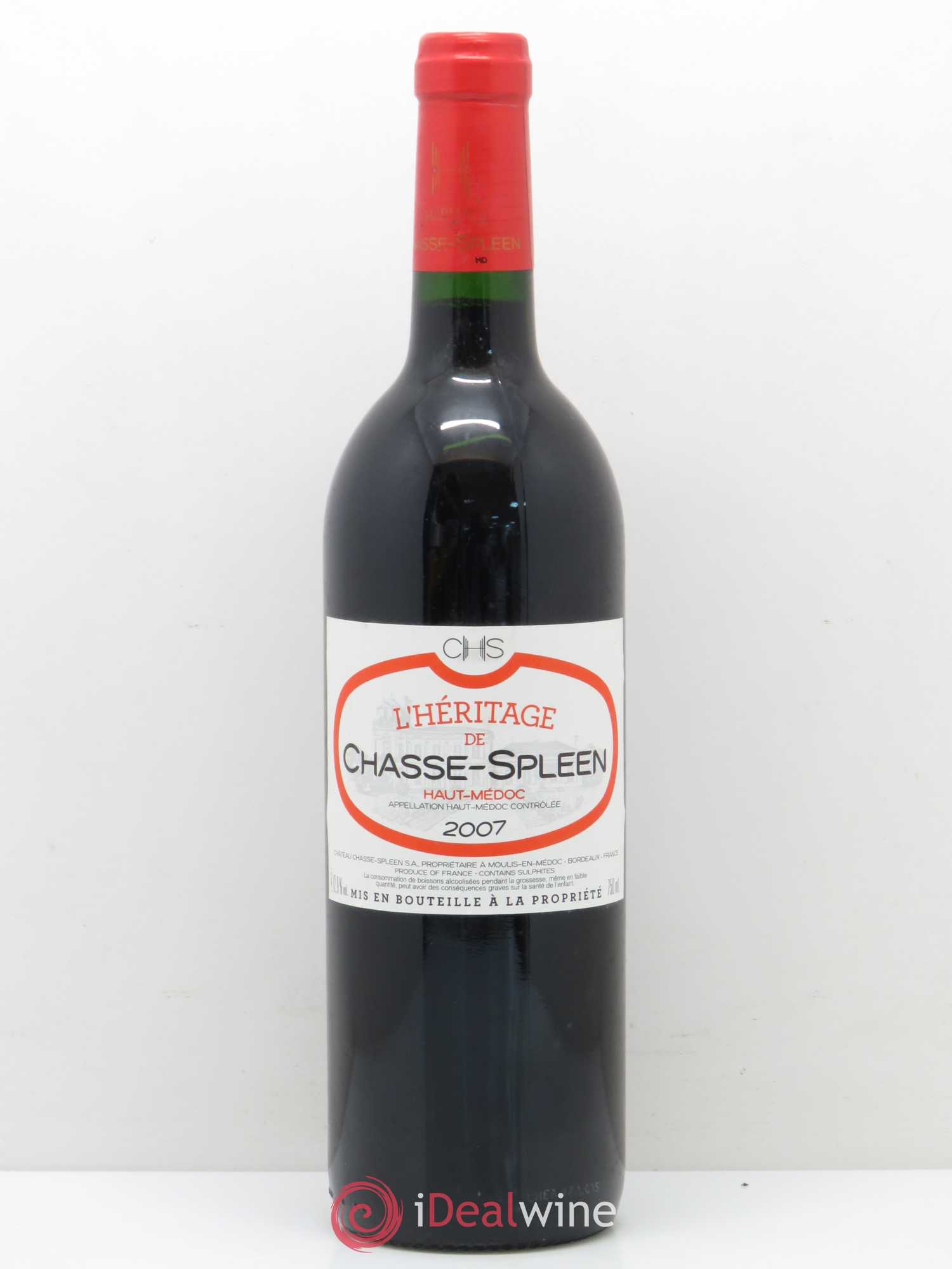 Héritage (Ermitage) de Chasse Spleen 2007 - Lot de 1 bouteille - 0