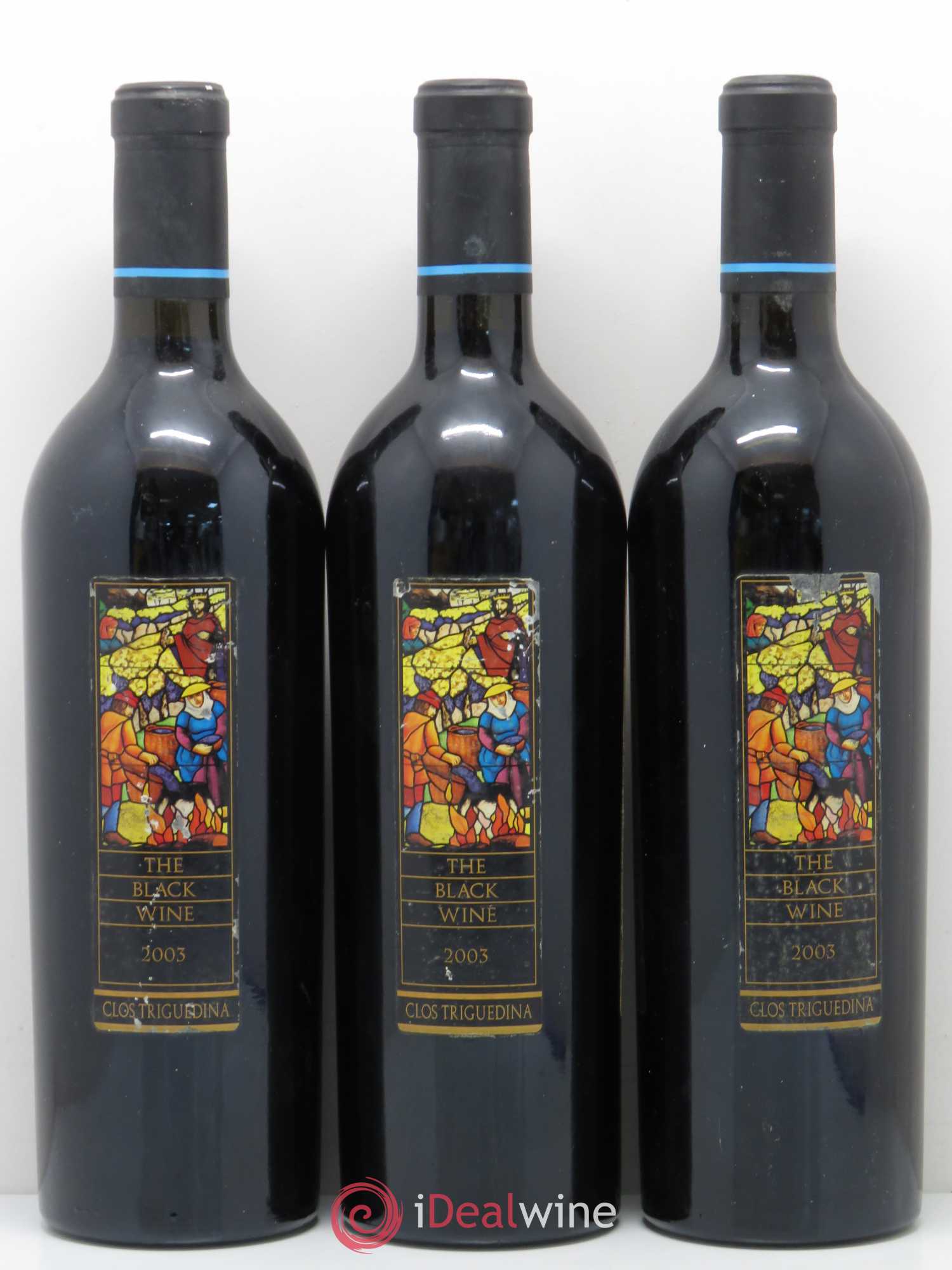 Cahors Clos Triguedina New Black Wine Jean-Luc Baldès 2003 - Lot de 3 bouteilles - 0