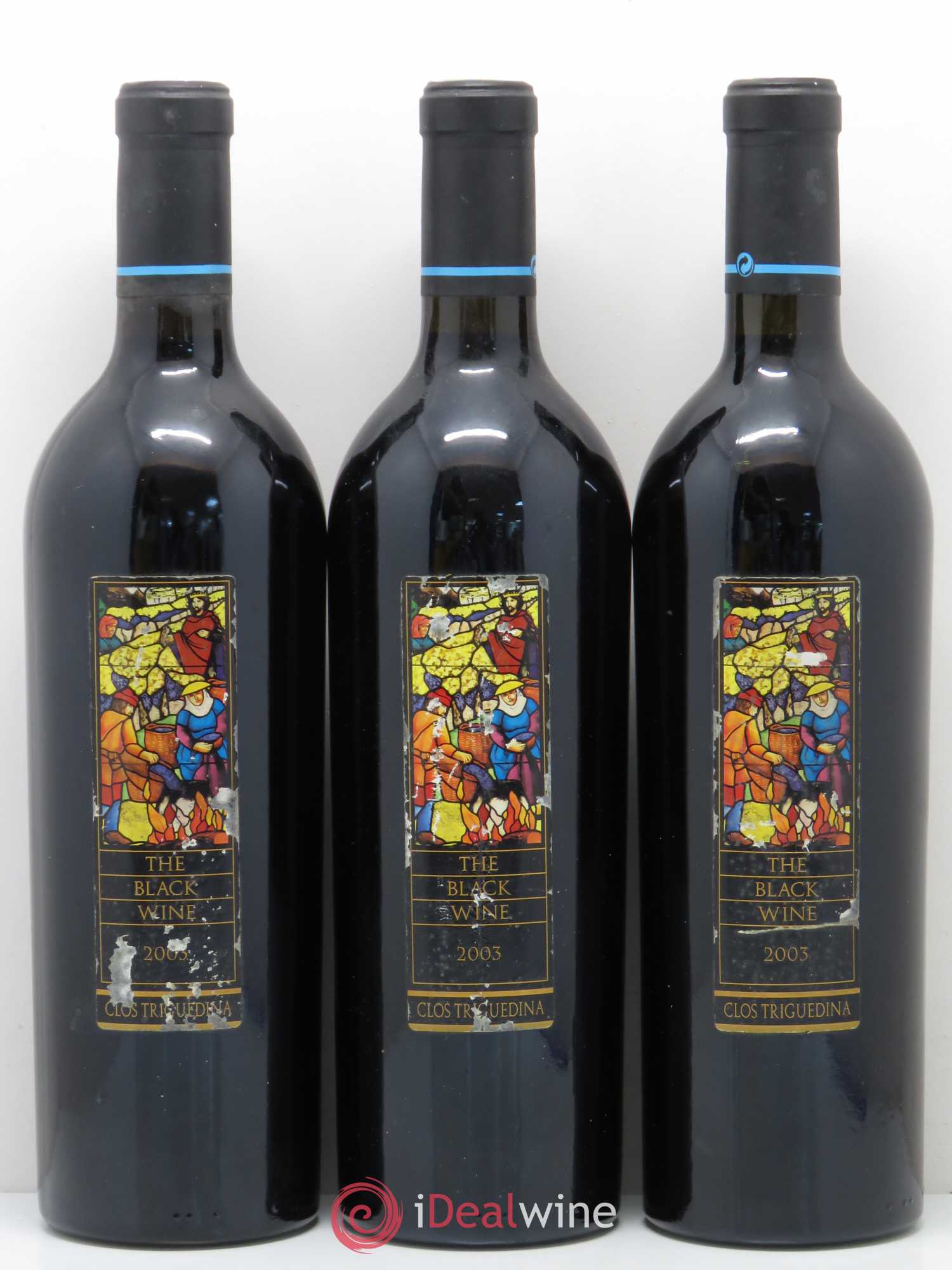 Cahors Clos Triguedina New Black Wine Jean-Luc Baldès 2003 - Lot de 3 bouteilles - 0