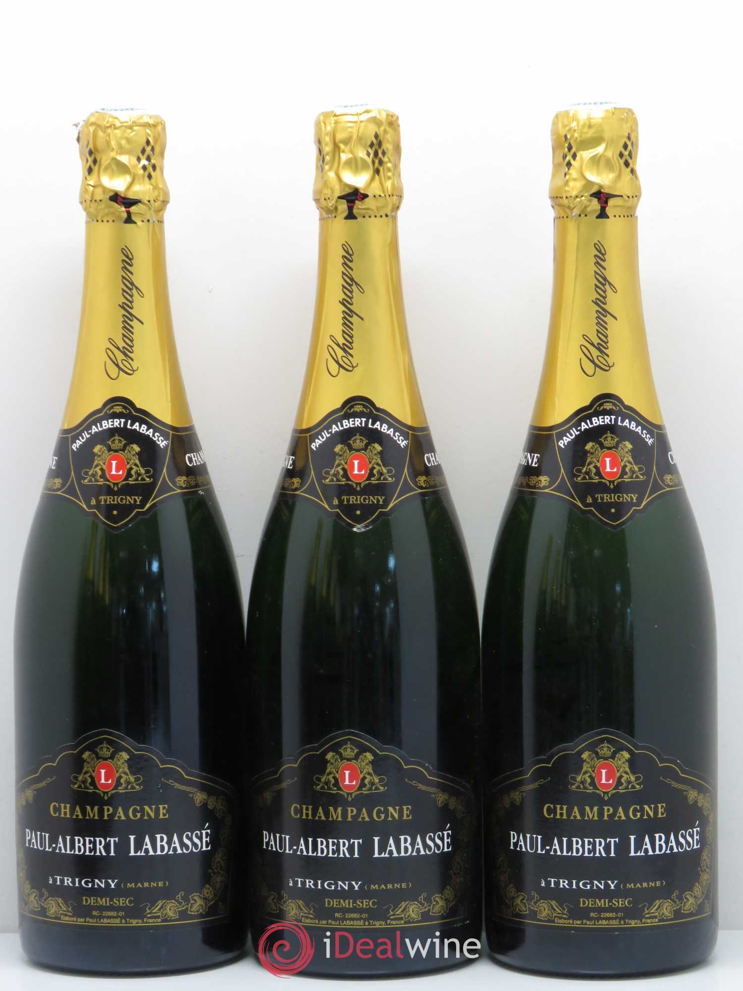 Champagne demi sec Paul Albert Labasse - Lot of 6 bottles - 1