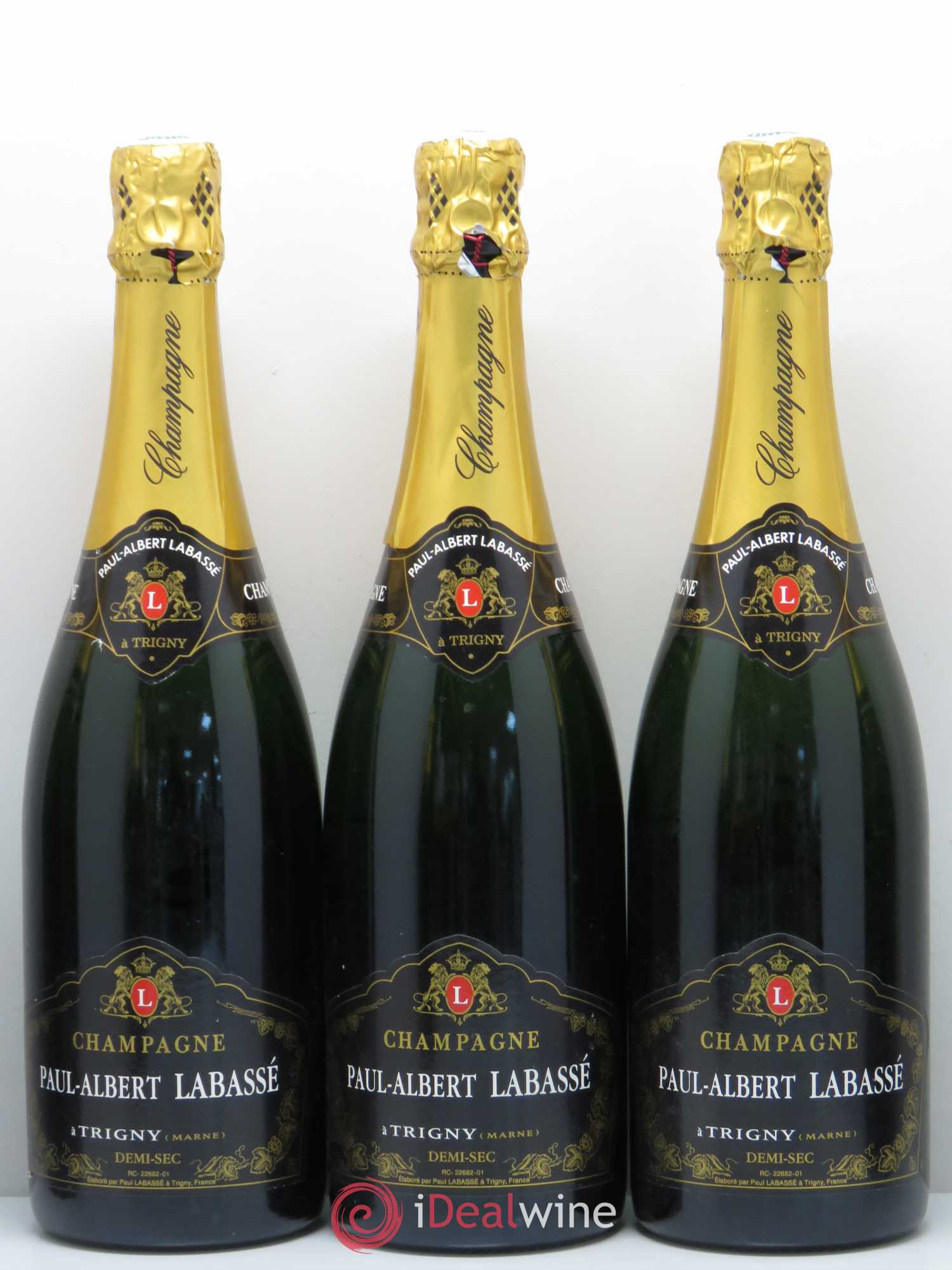 Champagne demi sec Paul Albert Labasse - Lot of 6 bottles - 2