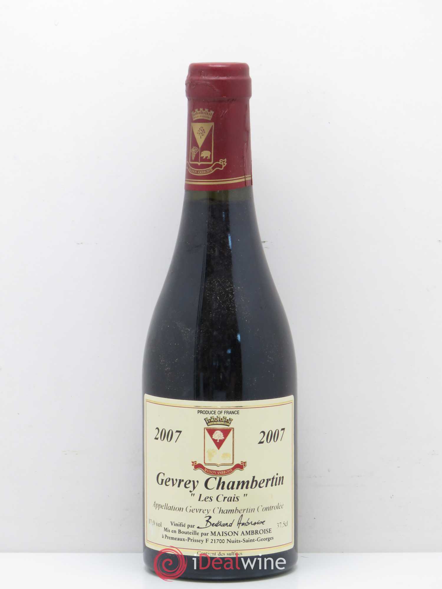 Gevrey-Chambertin Les Crais Maison Bertrand Ambroise 2007 - Posten von 1 Demi-Flasche - 0