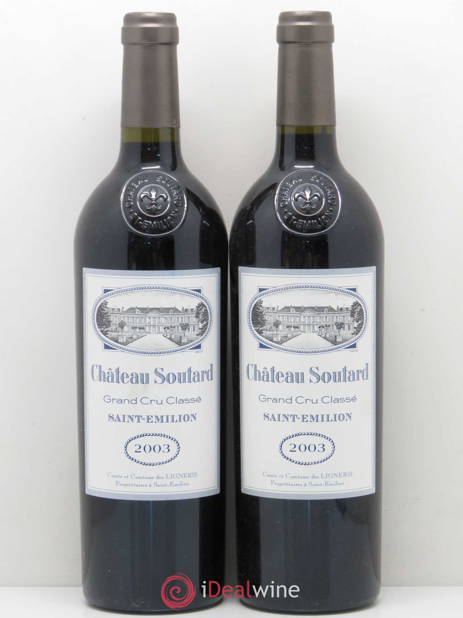 Château Soutard Grand Cru Classé 2003 - Lot de 2 bouteilles - 0