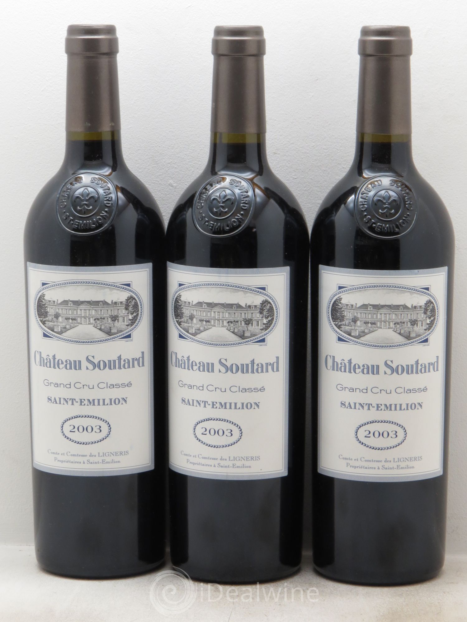 Château Soutard Grand Cru Classé 2003 - Lot de 3 bouteilles - 0