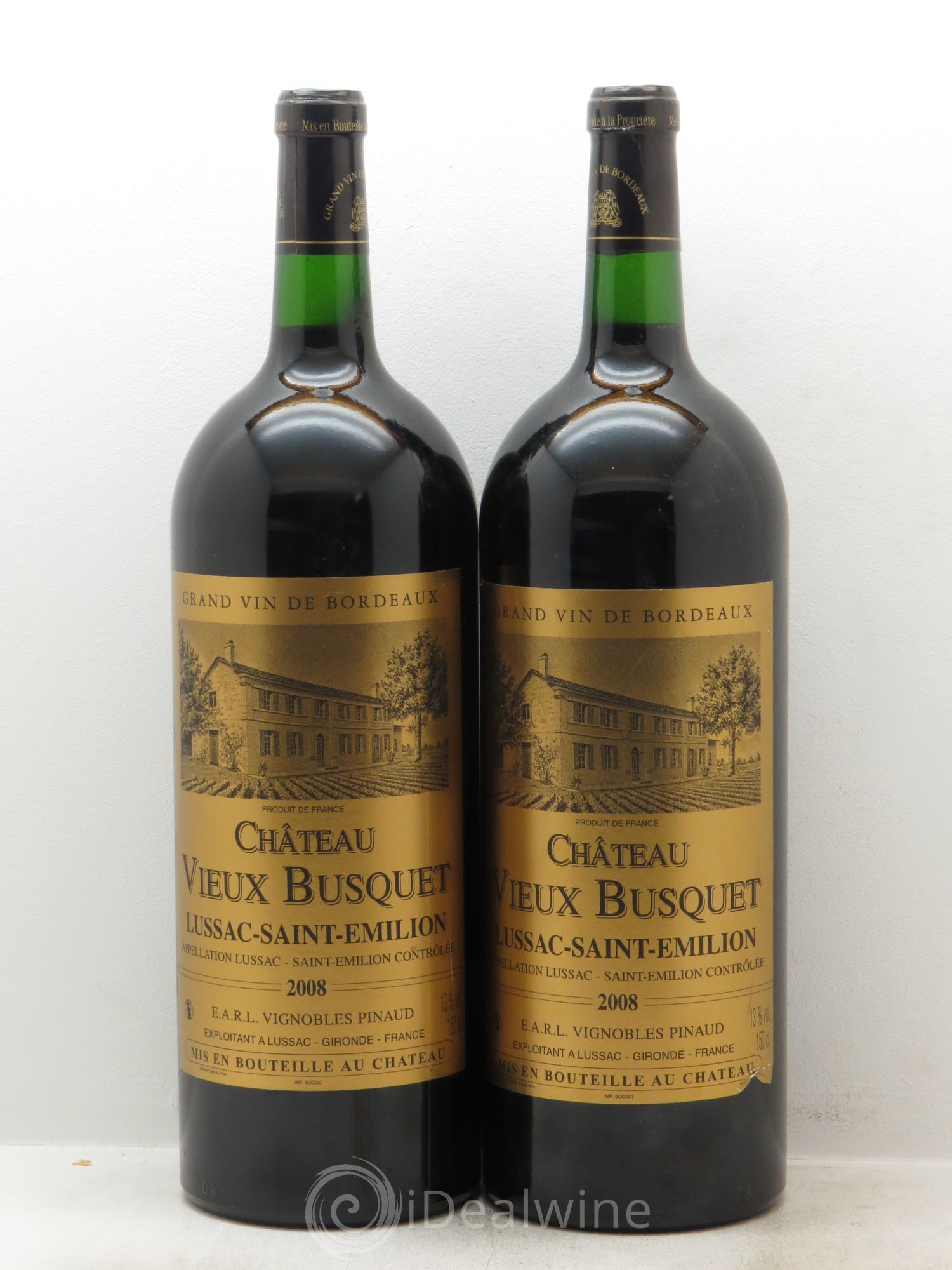 Bordeaux Château Vieux Busquet Lussac Saint Emilion 2008 - Posten von 2 Magnum - 0