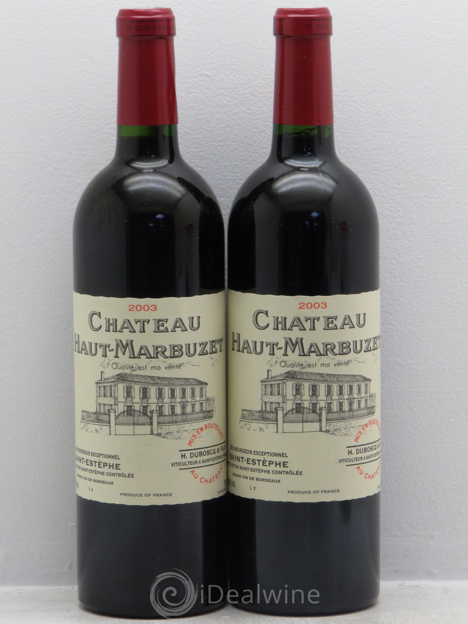 Château Haut Marbuzet 2003 - Lot de 2 bouteilles - 0