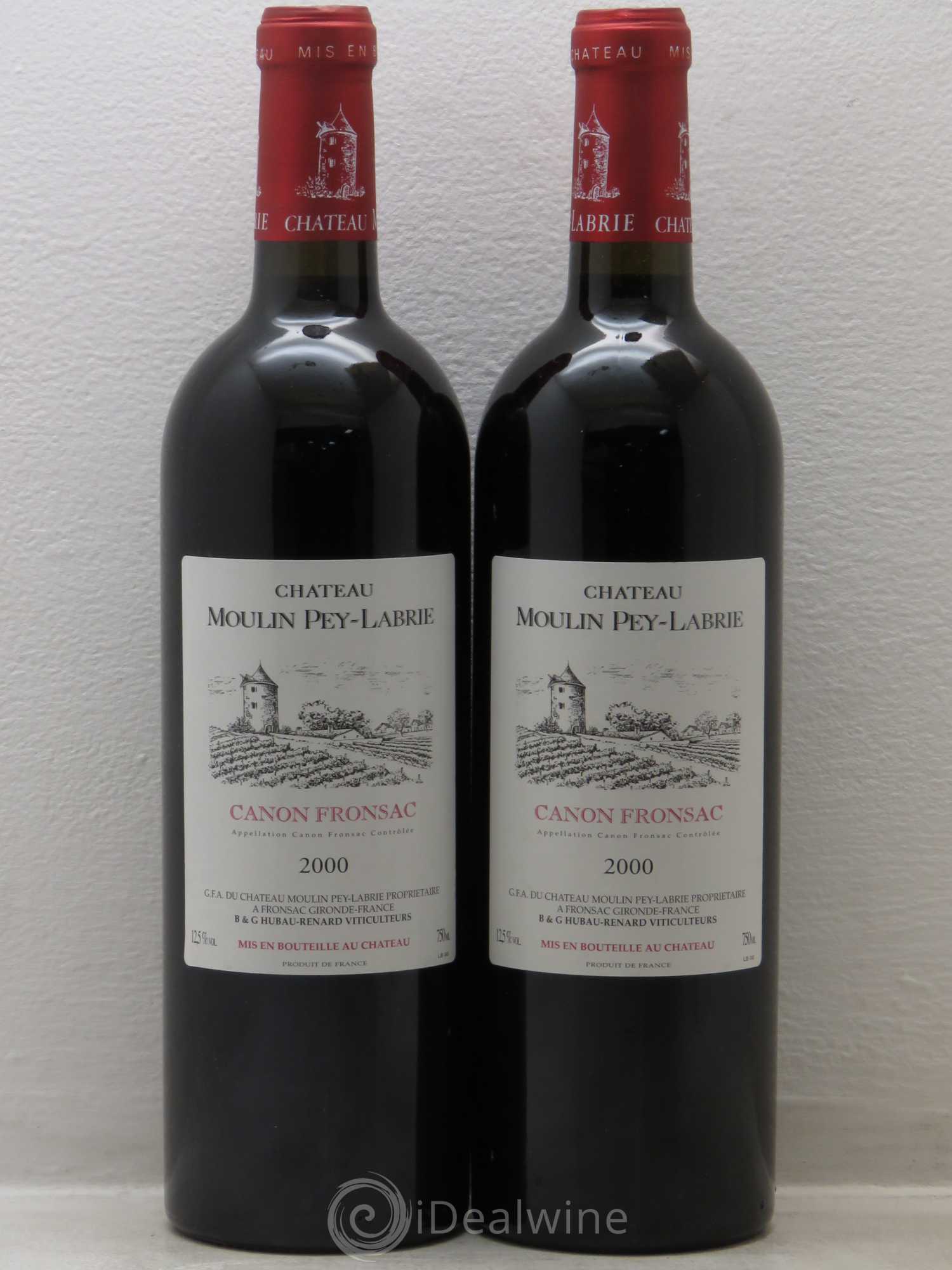 Château Moulin Pey-Labrie 2000 - Lot de 2 bouteilles - 0