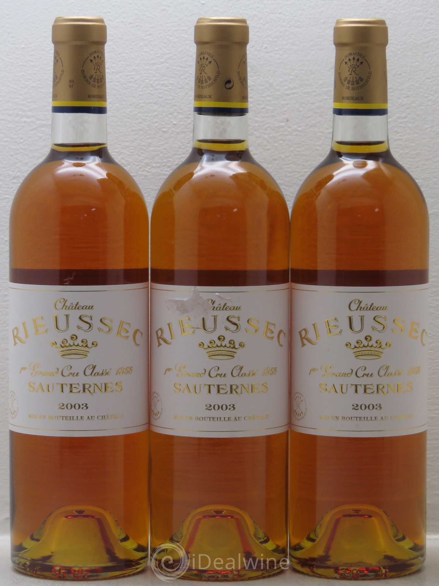 Château Rieussec 1er Grand Cru Classé 2003 - Lotto di 3 bottiglie - 0