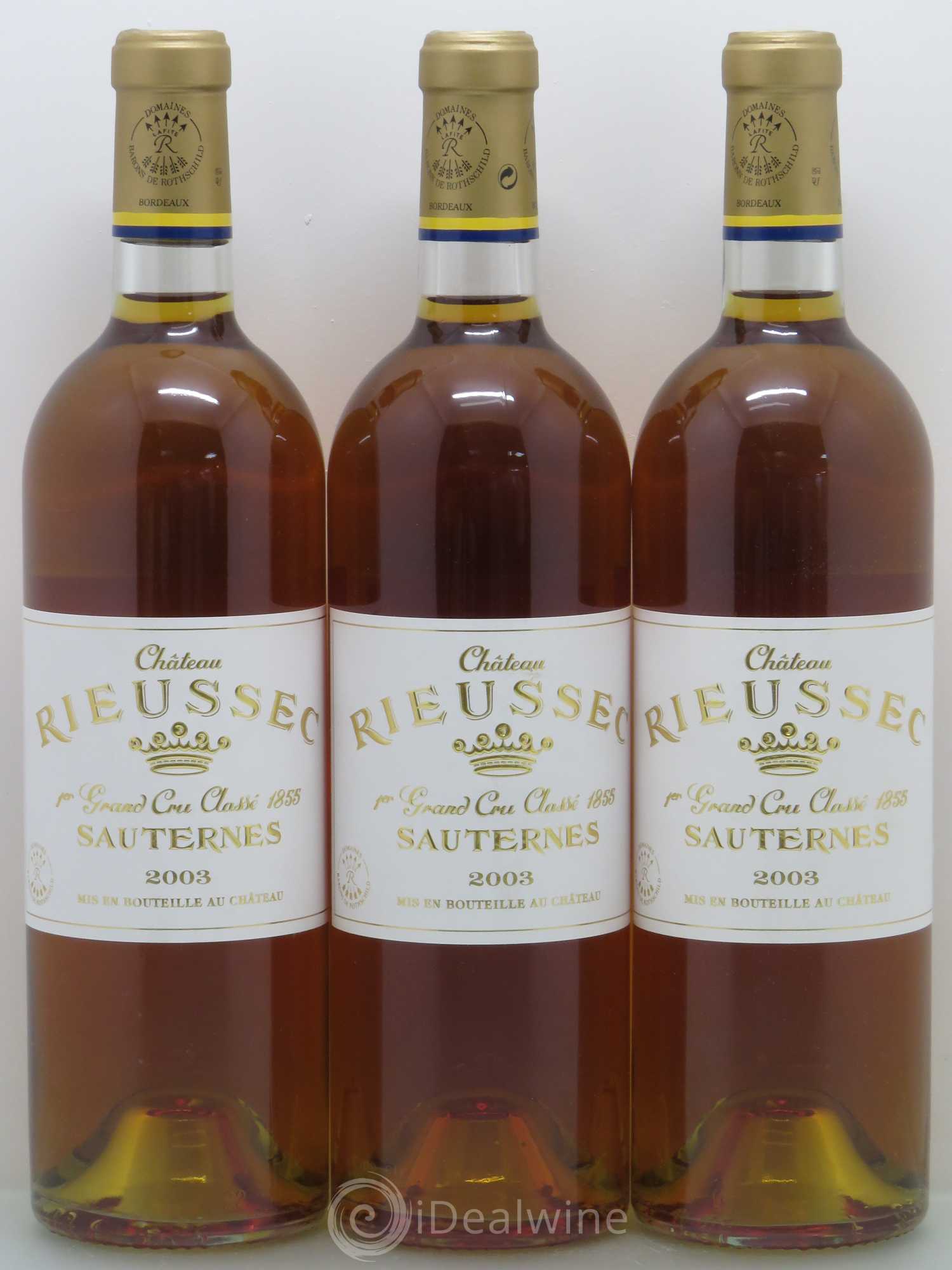 Château Rieussec 1er Grand Cru Classé 2003 - Lotto di 3 bottiglie - 0