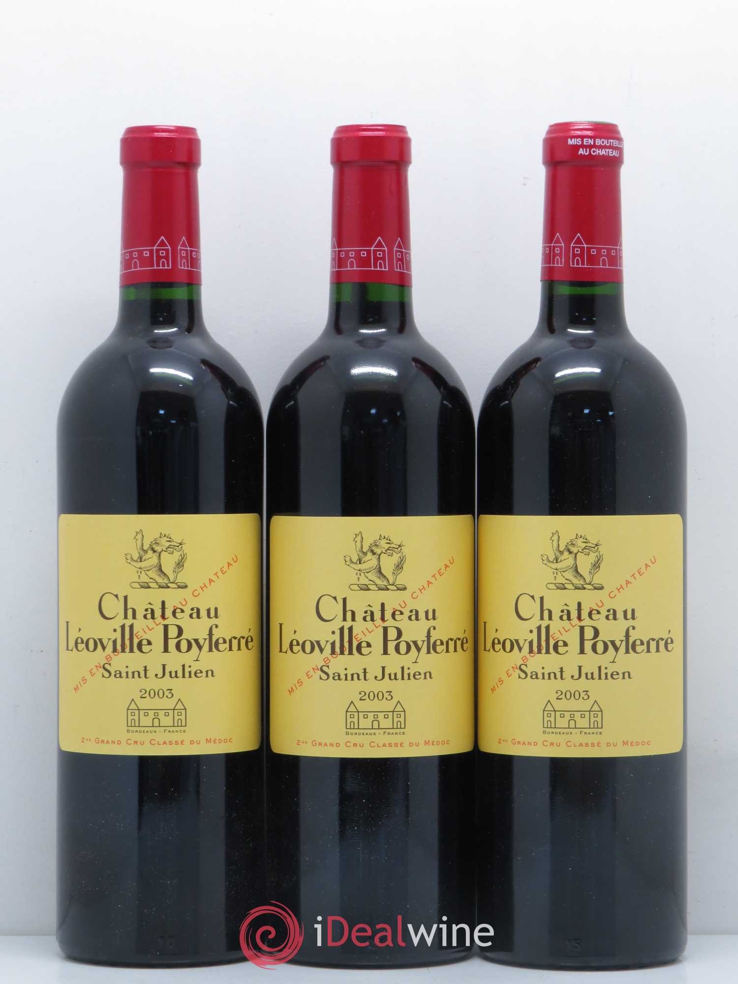 Château Léoville Poyferré 2ème Grand Cru Classé 2003 - Lot de 3 bouteilles - 0