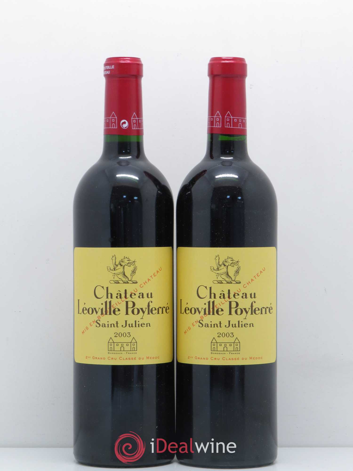 Château Léoville Poyferré 2ème Grand Cru Classé 2003 - Lot de 2 bouteilles - 0