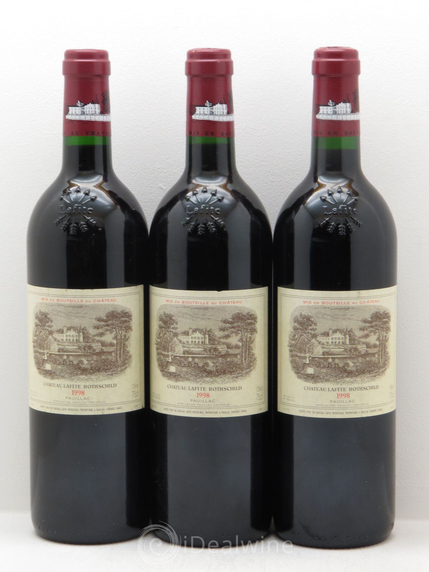 Château Lafite Rothschild 1er Grand Cru Classé 1998 - Lot de 3 bouteilles - 0