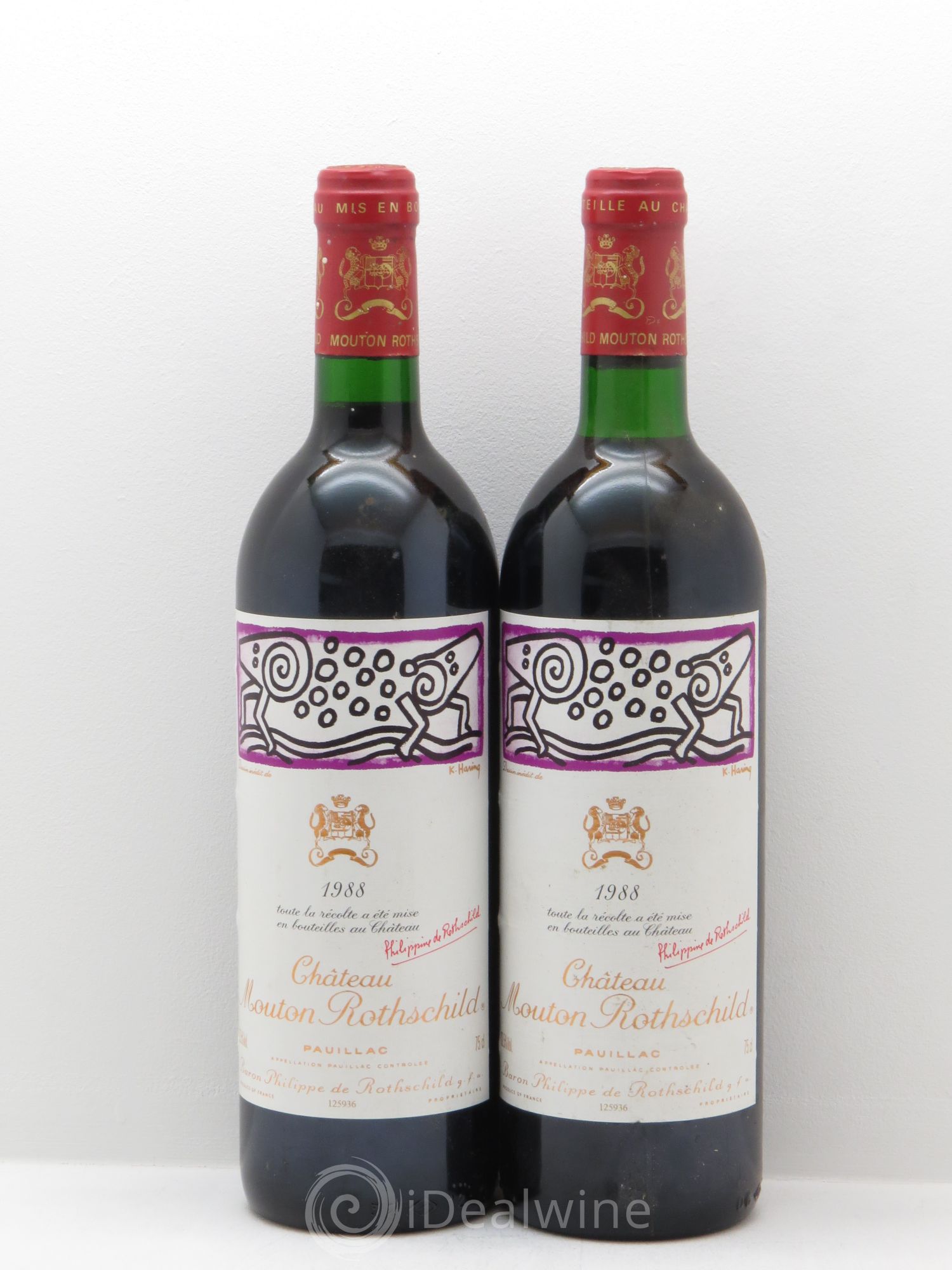 Château Mouton Rothschild 1er Grand Cru Classé 1988 - Lot de 2 bouteilles - 0