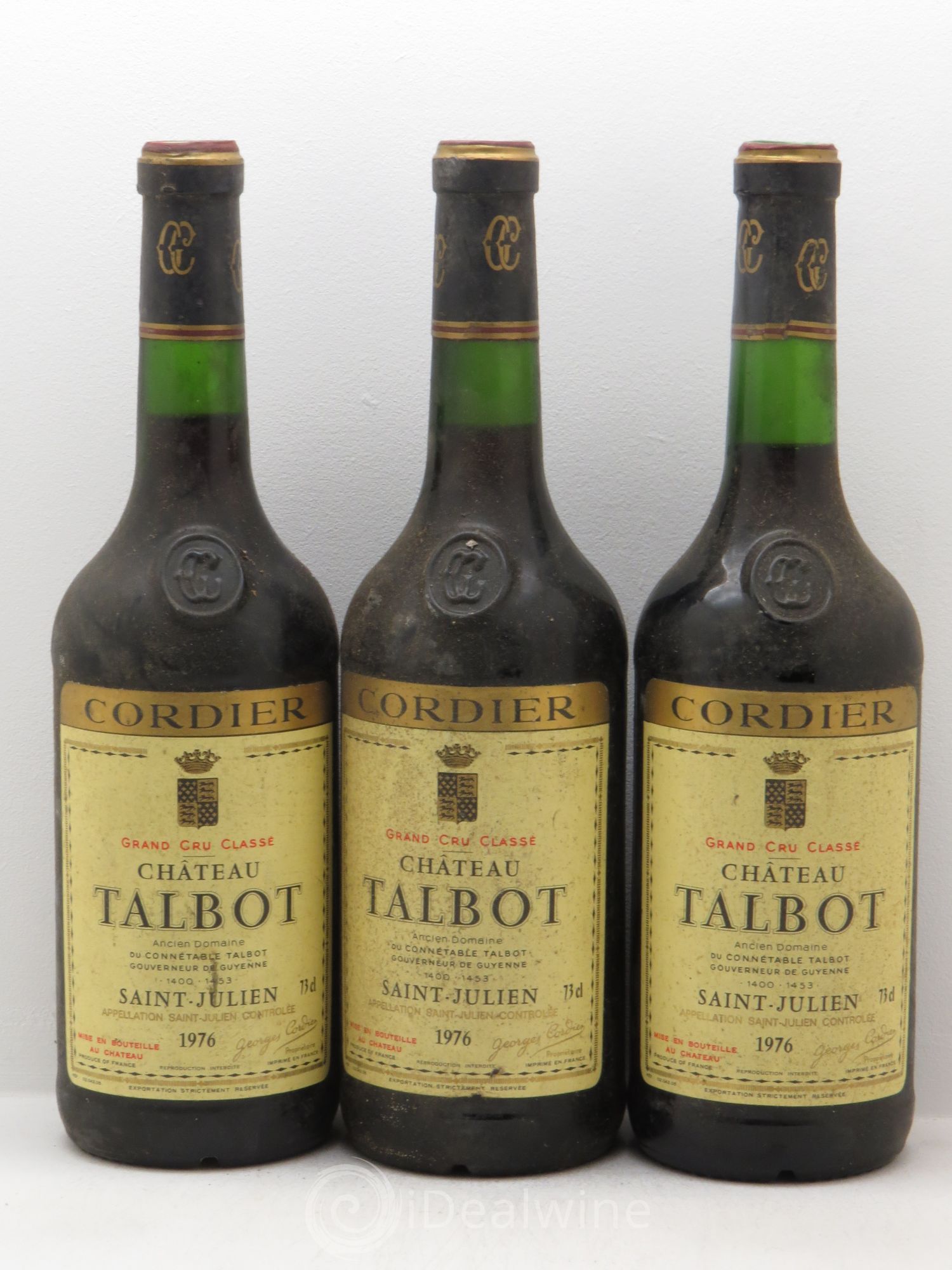 Château Talbot 4ème Grand Cru Classé 1976 - Lot de 3 bouteilles - 0