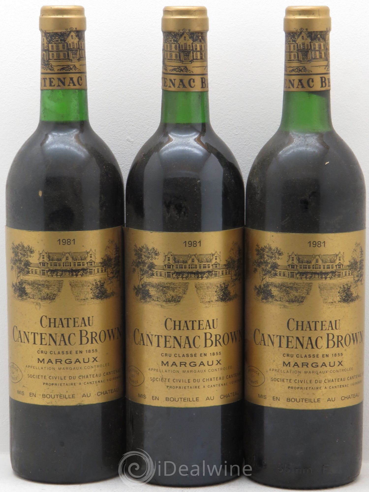 Château Cantenac Brown 3ème Grand Cru Classé 1981 - Lot de 3 bouteilles - 0