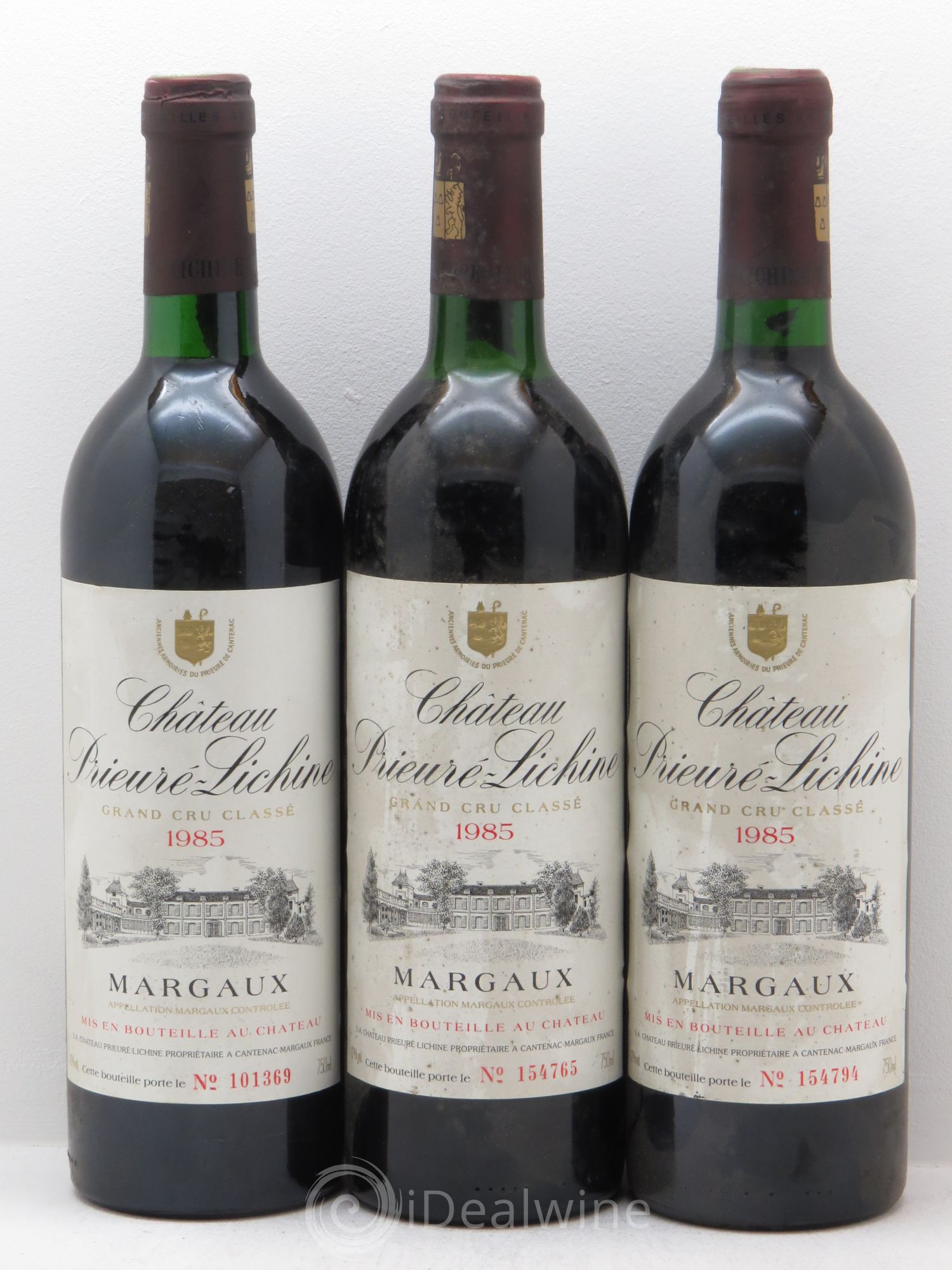 Château Prieuré Lichine 4ème Grand Cru Classé 1985 - Lot de 3 bouteilles - 0