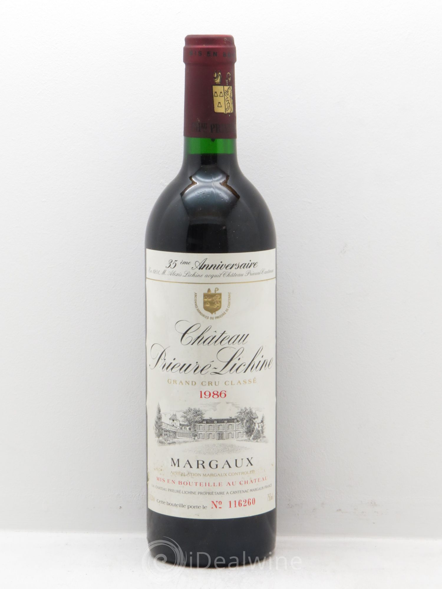 Château Prieuré Lichine 4ème Grand Cru Classé 1986 - Lot de 1 bouteille - 0
