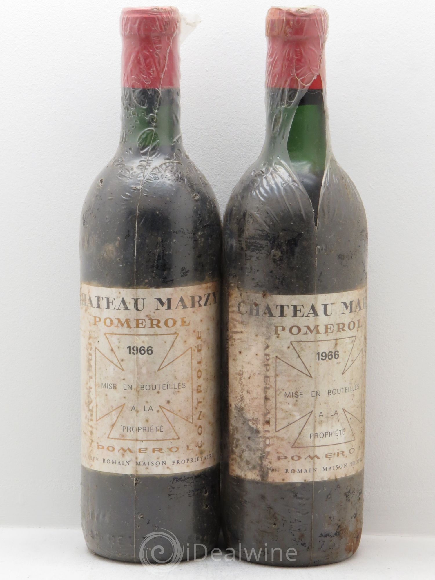 Pomerol Château Marzy 1966 - Lot de 2 bouteilles - 0