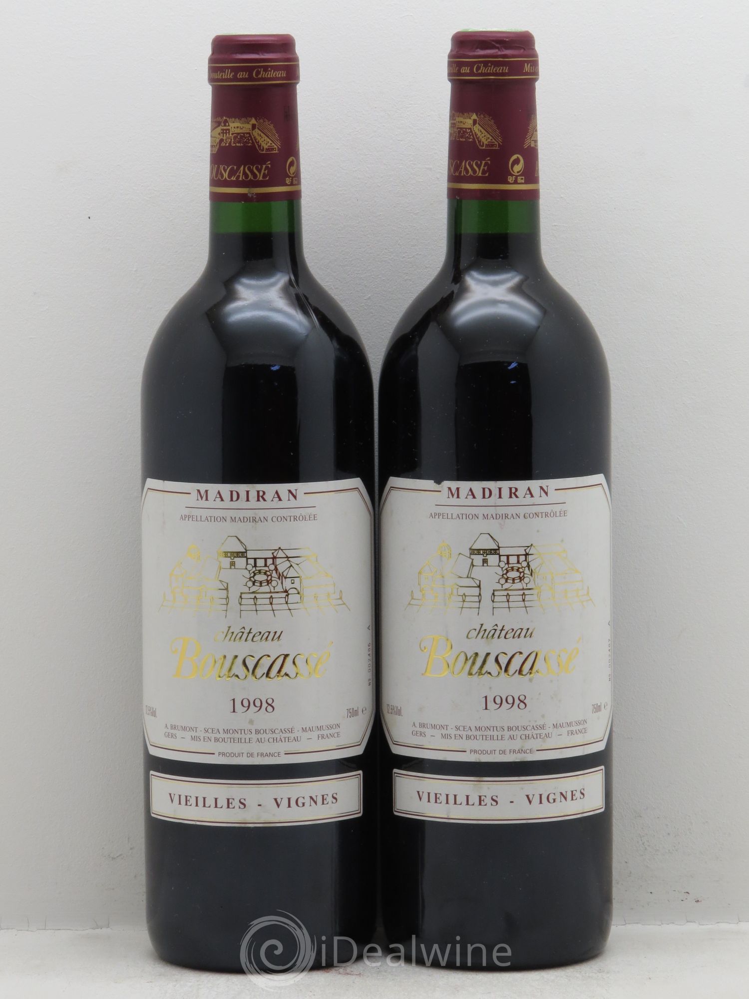 Madiran Vieilles Vignes Château Bouscassé - Alain Brumont 1998 - Lot de 2 bouteilles - 0