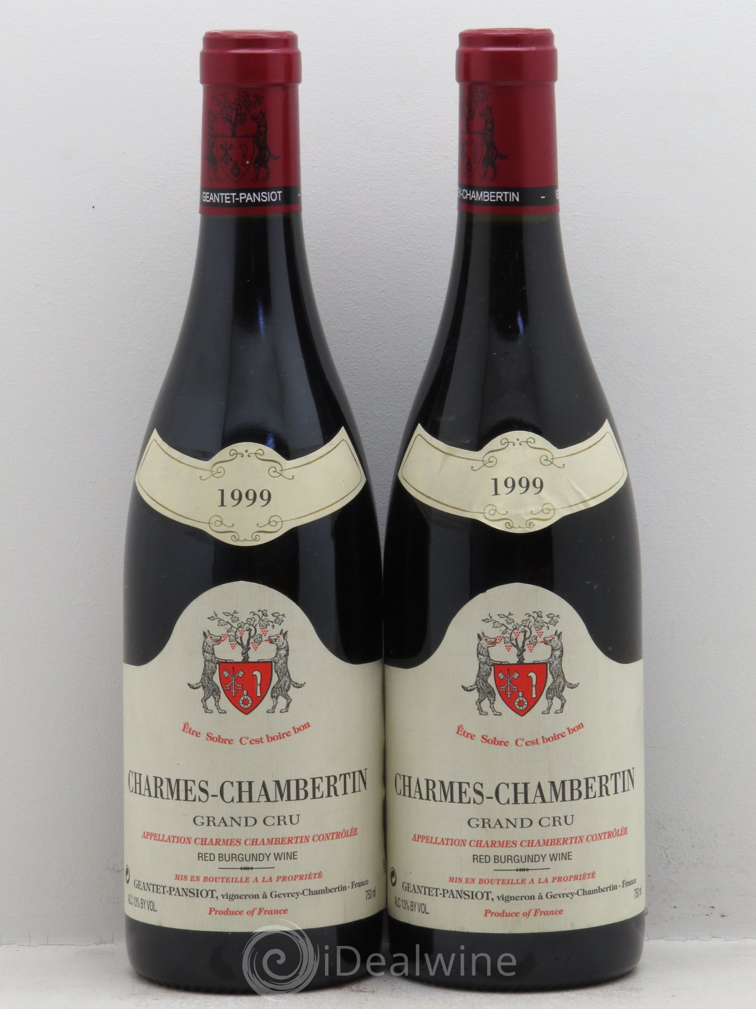 Charmes-Chambertin Grand Cru Geantet-Pansiot 1999 - Lot de 2 bouteilles - 0