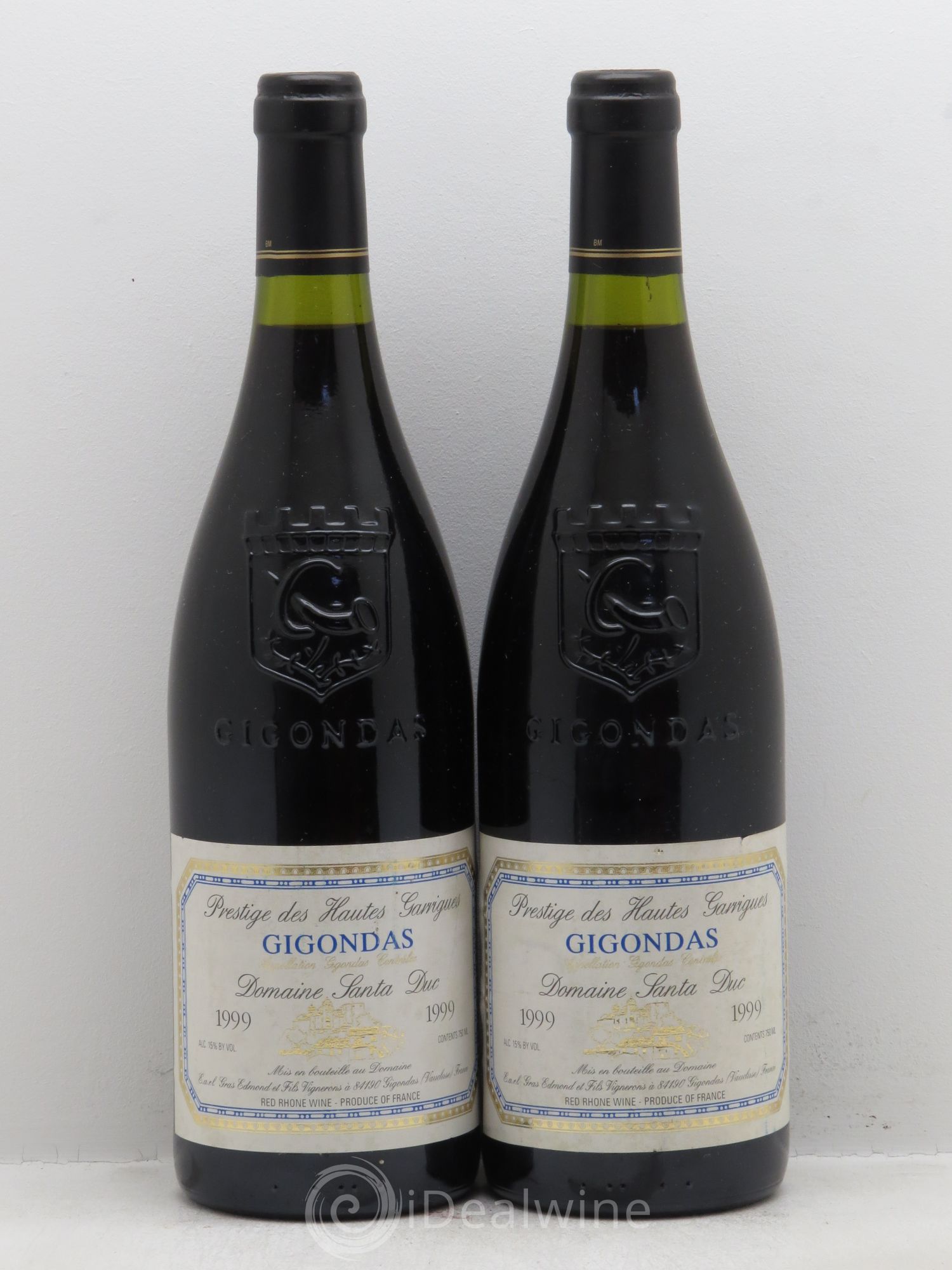 Gigondas Santa Duc (Domaine) Hautes Garrigues Famille Gras 1999 - Lot de 2 bouteilles - 0