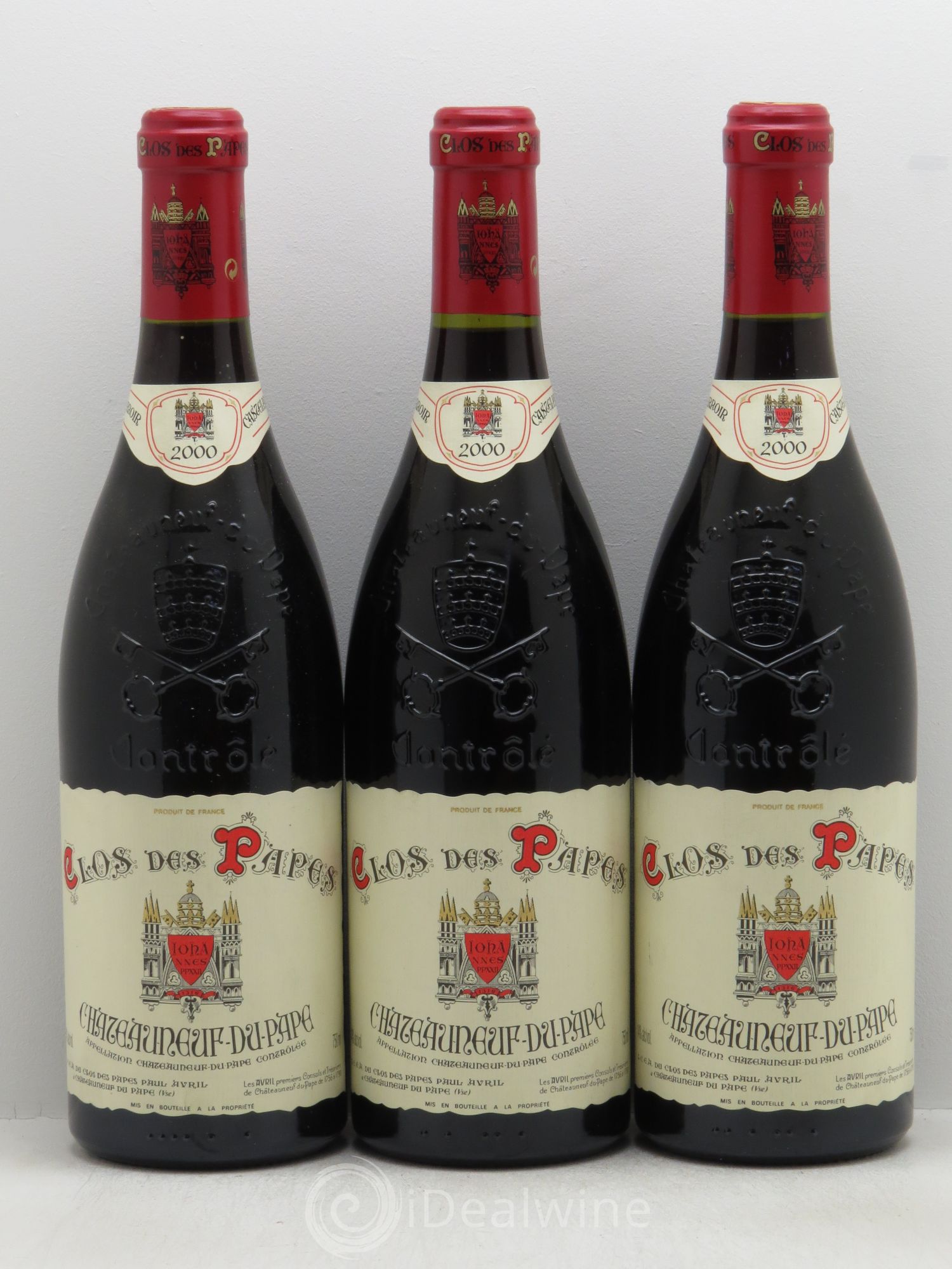 Châteauneuf-du-Pape Clos des Papes - Paul Avril 2000 - Lot de 3 bouteilles - 0