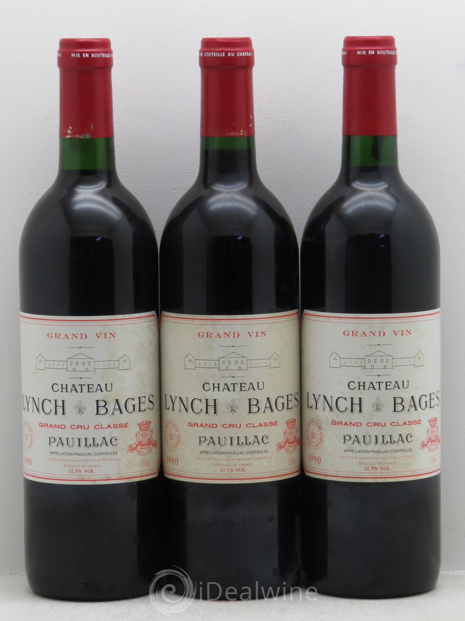 Château Lynch Bages 5ème Grand Cru Classé 1990 - Lot de 3 bouteilles - 0